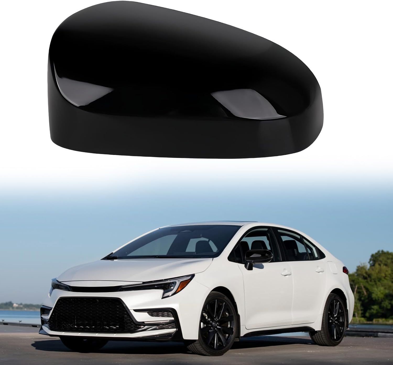 Covelta Left Mirror Cover Caps Replace for 2014-2019 Toyota Corolla Sedan Without Turn Signal Light