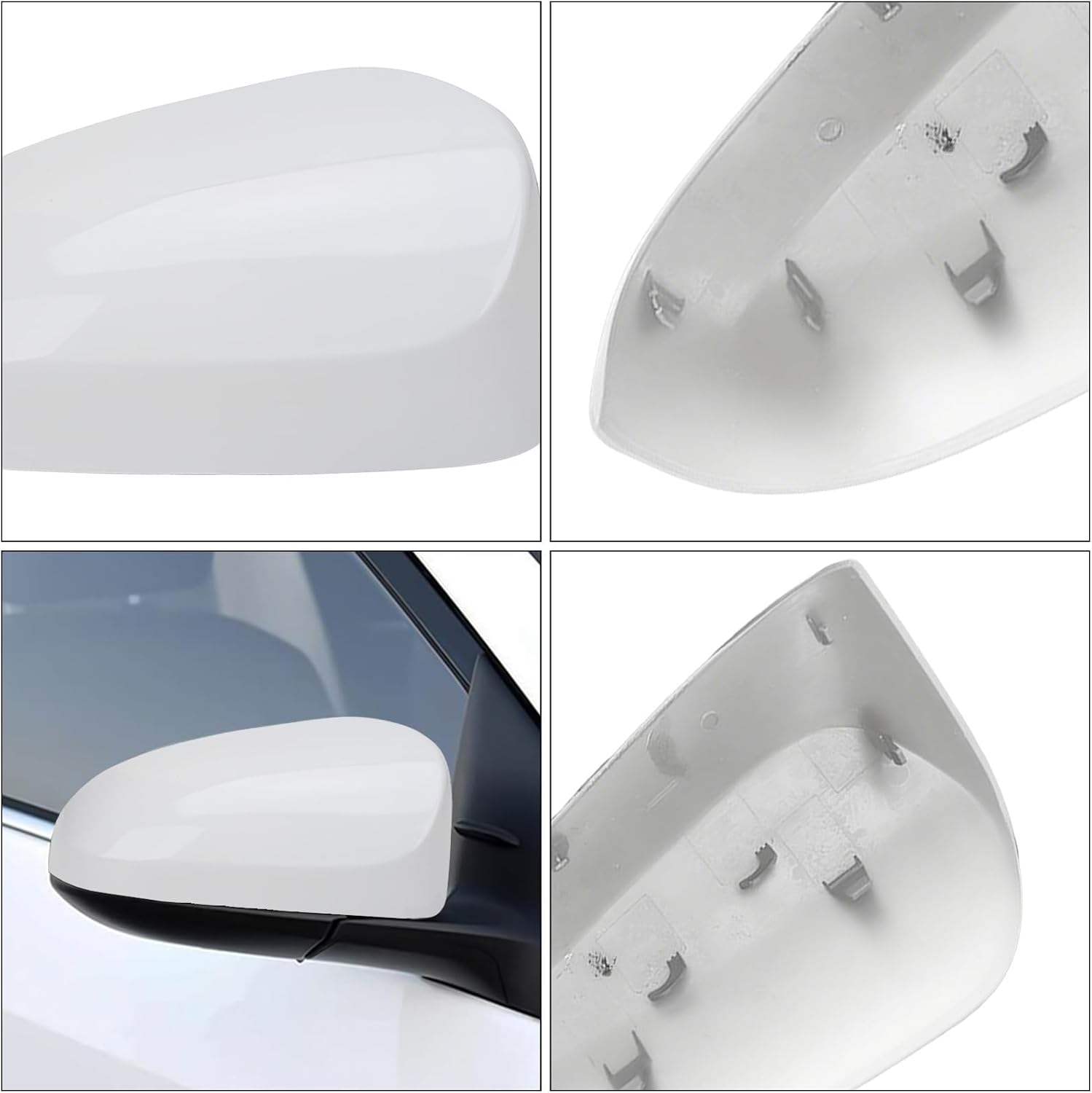Covelta Right Mirror Cover Caps Replace for 2014-2019 Toyota Corolla Sedan Without Turn Signal Light(White)