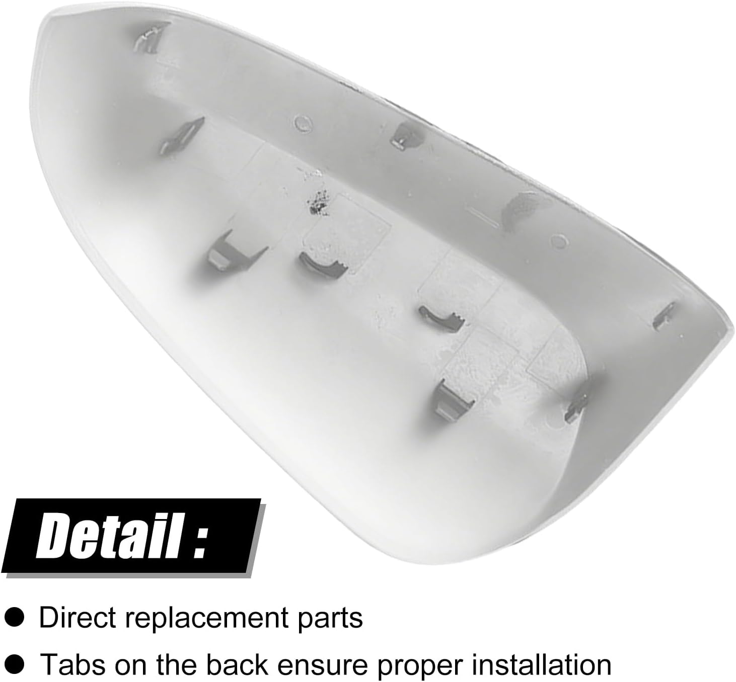 Covelta Right Mirror Cover Caps Replace for 2014-2019 Toyota Corolla Sedan Without Turn Signal Light(White)