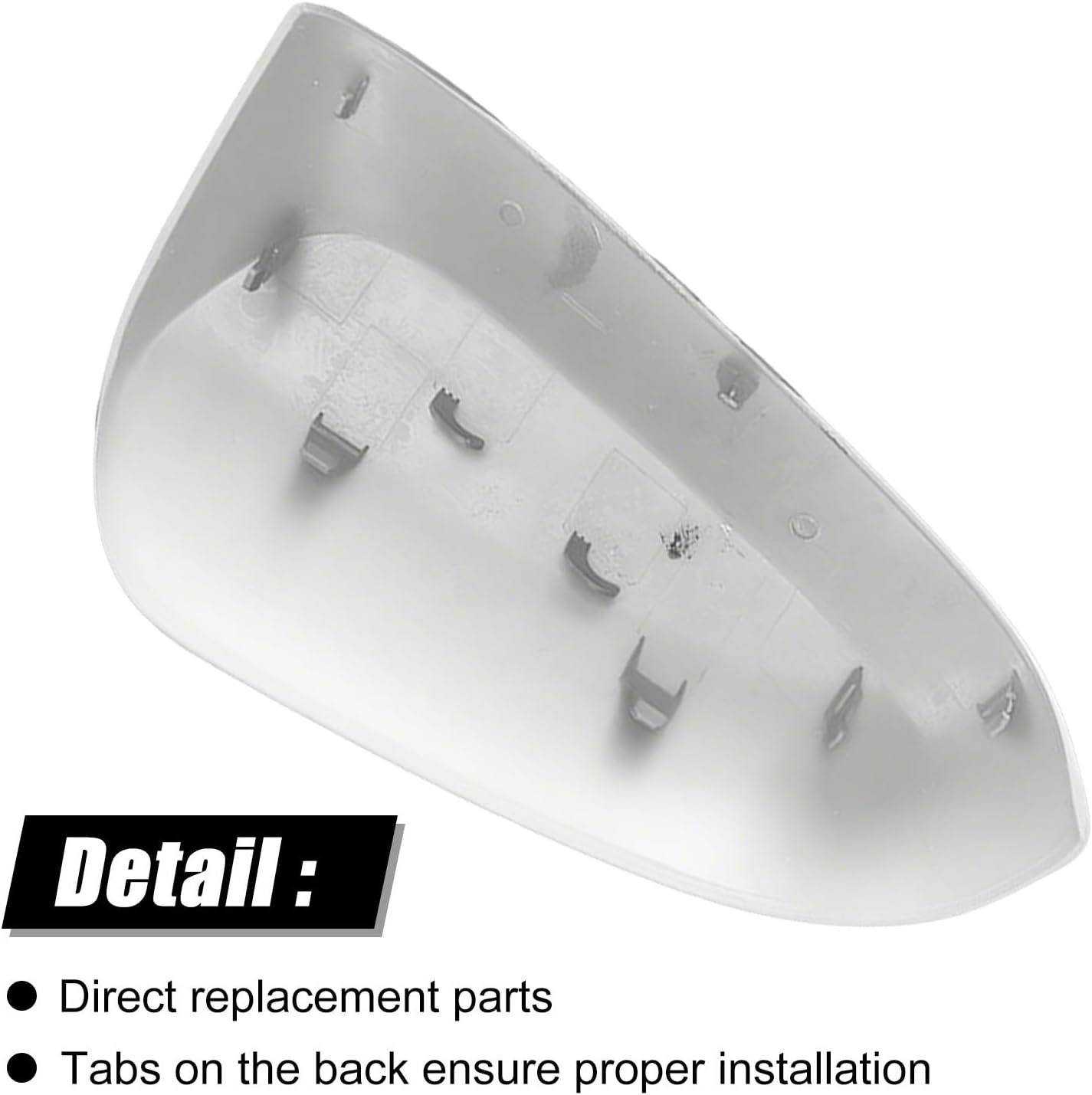 Covelta Left Mirror Cover Caps Replace for 2014-2019 Toyota Corolla Sedan Without Turn Signal Light(White)