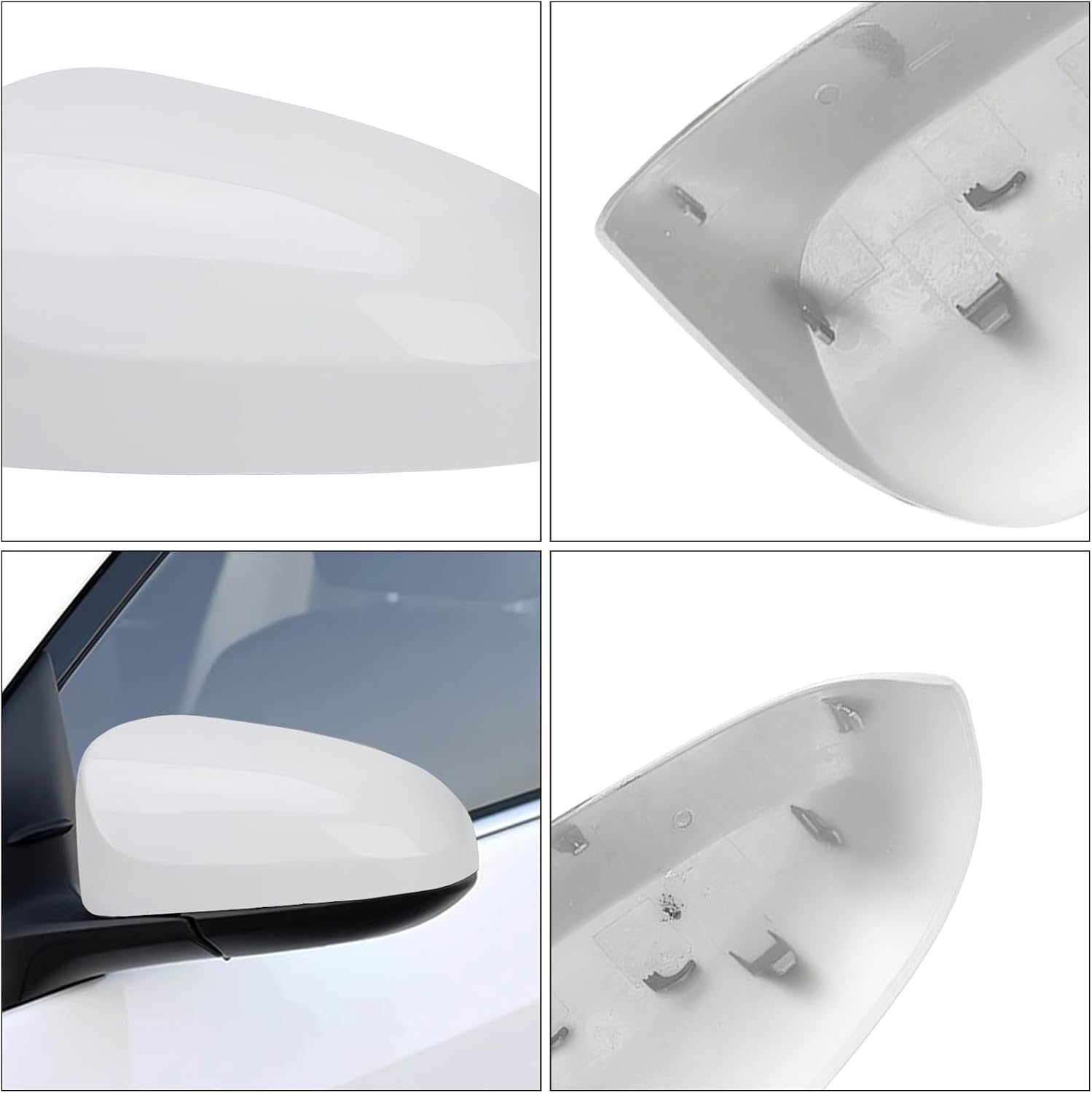 Covelta Left Mirror Cover Caps Replace for 2014-2019 Toyota Corolla Sedan Without Turn Signal Light(White)