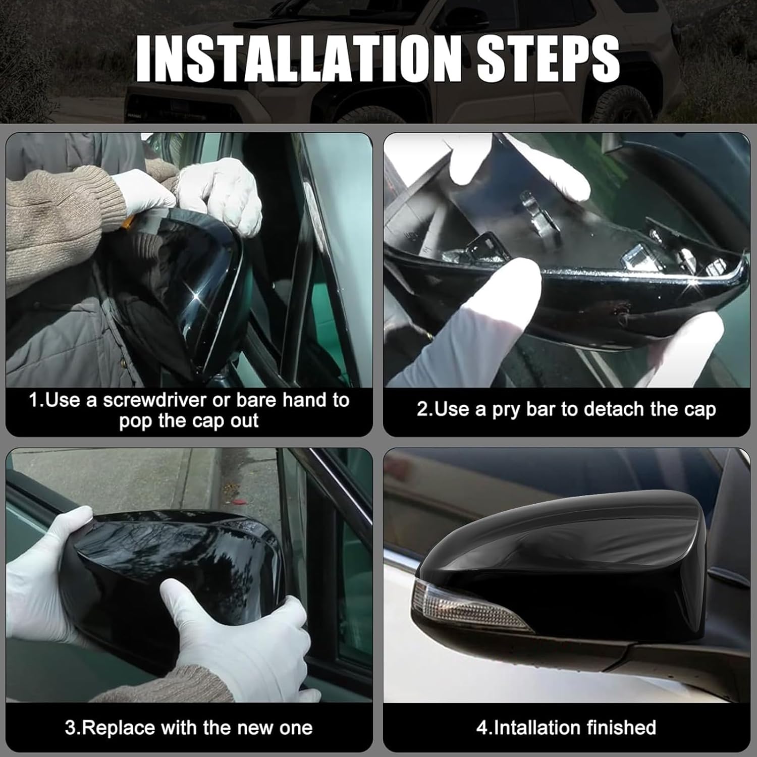 Covelta Mirror Cover Caps Replace for 2014-2019 Toyota Corolla Hatchback With Turn Signal