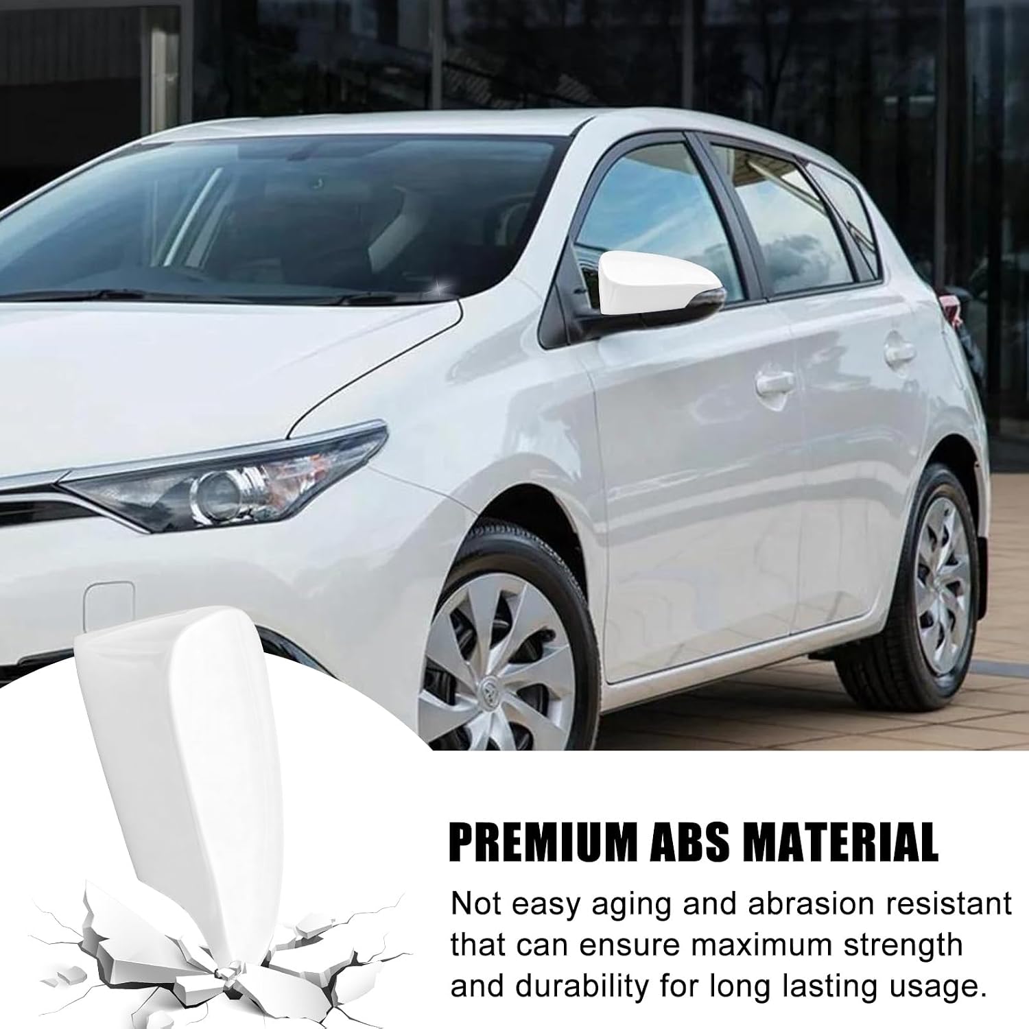 Covelta Mirror Cover Caps Replace for 2014-2019 Toyota Corolla Hatchback With Turn Signal(White)