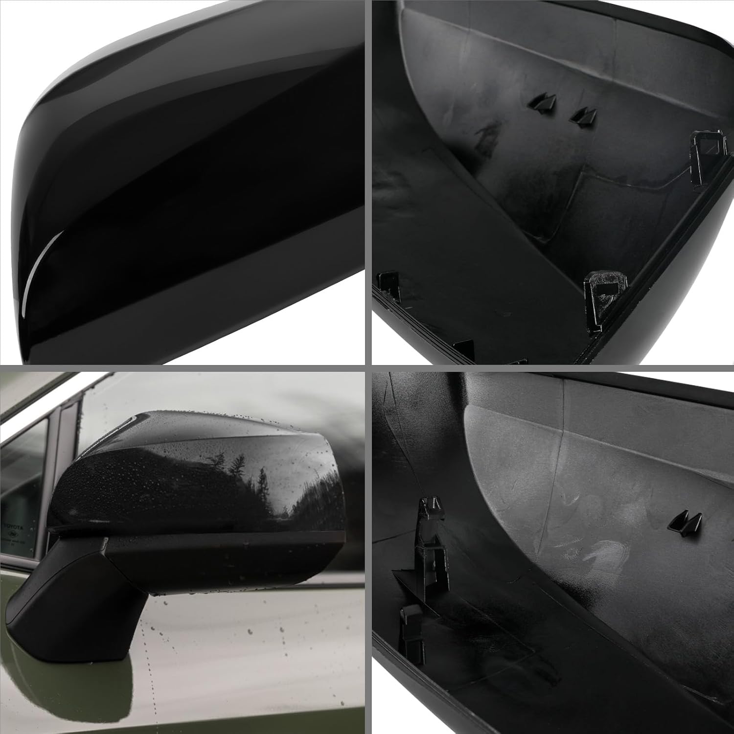 Covelta Right Mirror Cover Caps Replace for 2019-2025 Toyota RAV4 LE & LE Hybrid Without Turn Signal(Black)