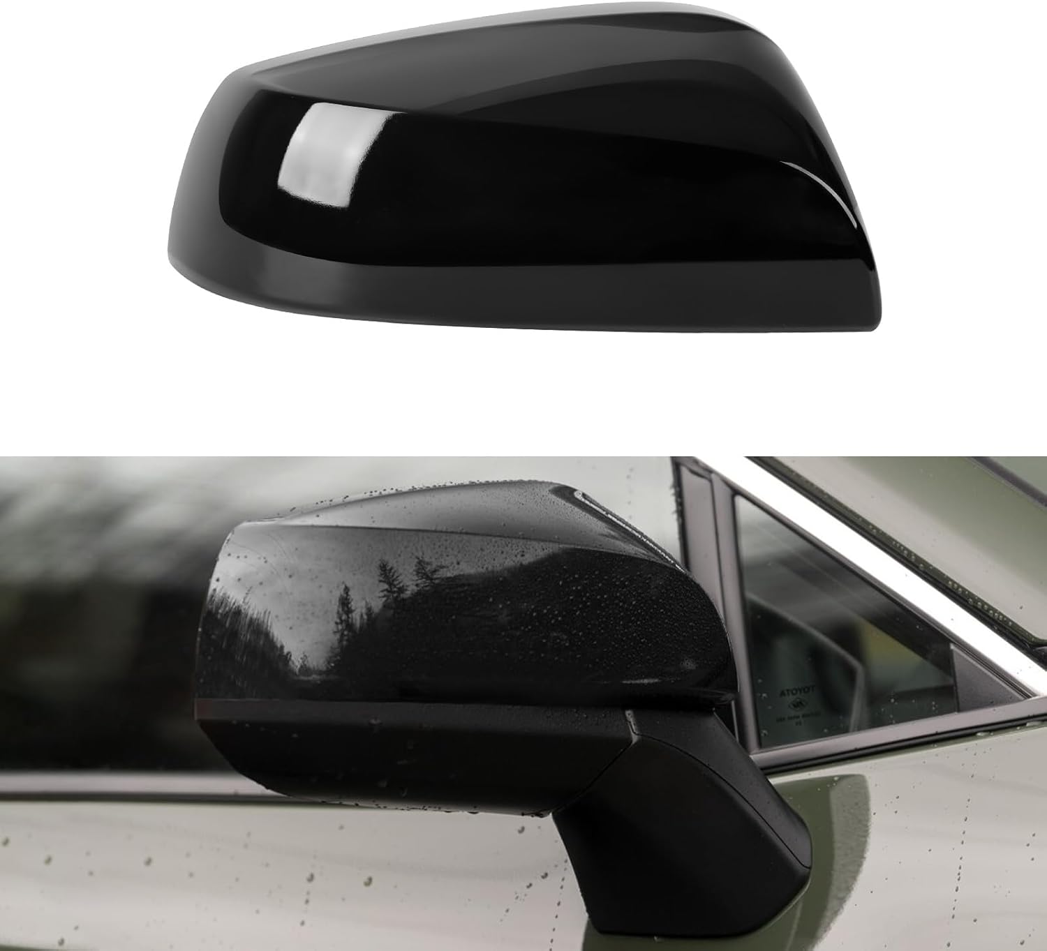 Covelta Left Mirror Cover Caps Replace for 2019-2025 Toyota RAV4 LE & LE Hybrid Without Turn Signal(Black)