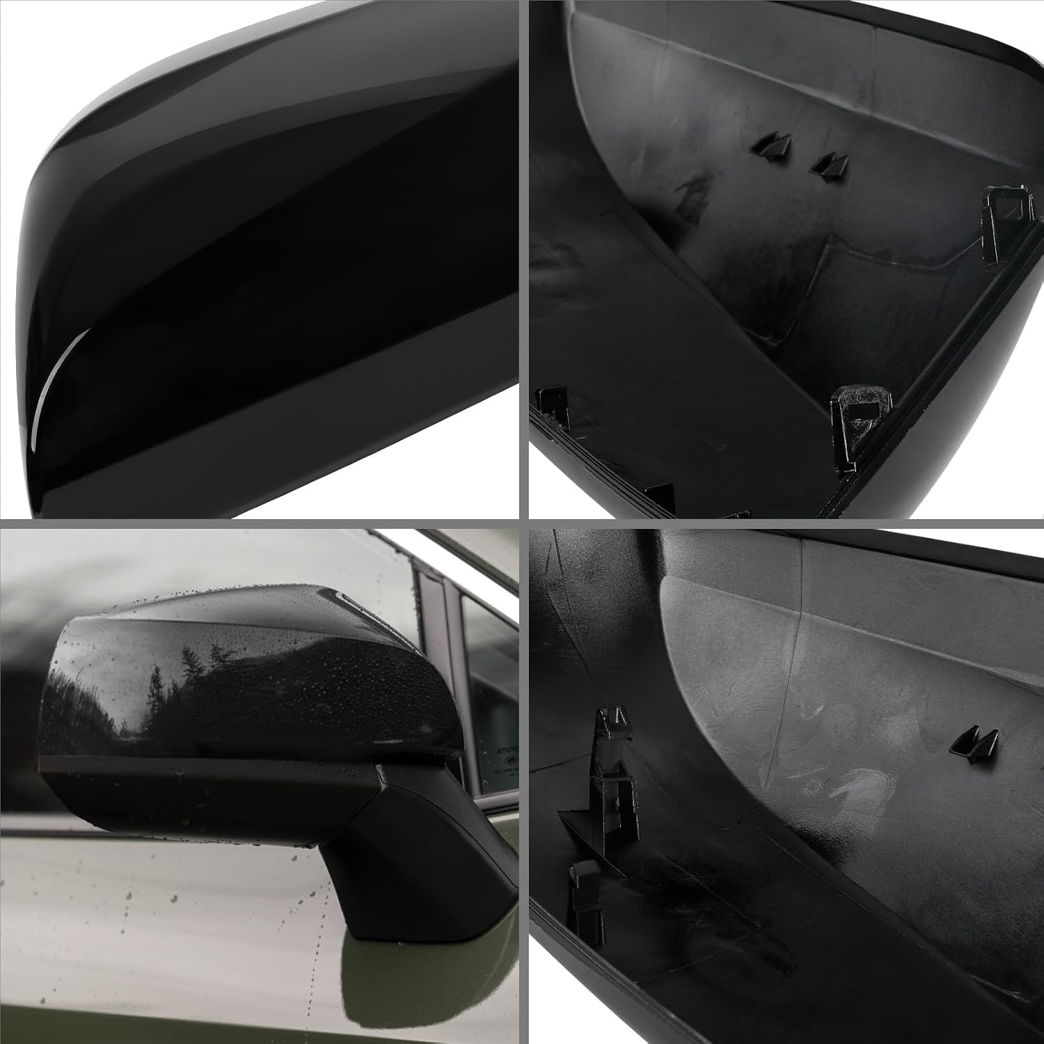 Covelta Left Mirror Cover Caps Replace for 2019-2025 Toyota RAV4 LE & LE Hybrid Without Turn Signal(Black)