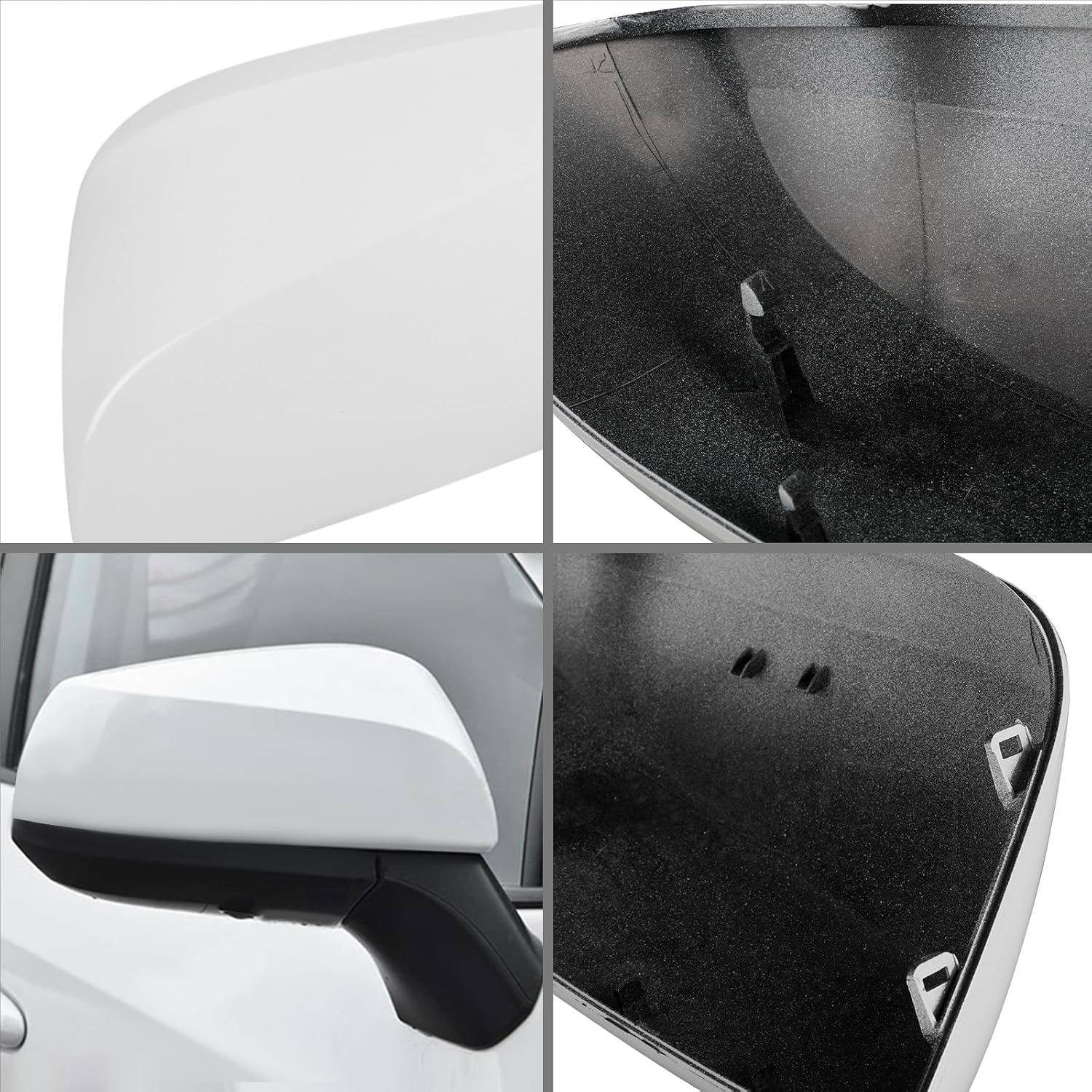 Covelta Left Mirror Cover Caps Replace for 2019-2025 Toyota RAV4 LE & LE Hybrid Without Turn Signal(White)