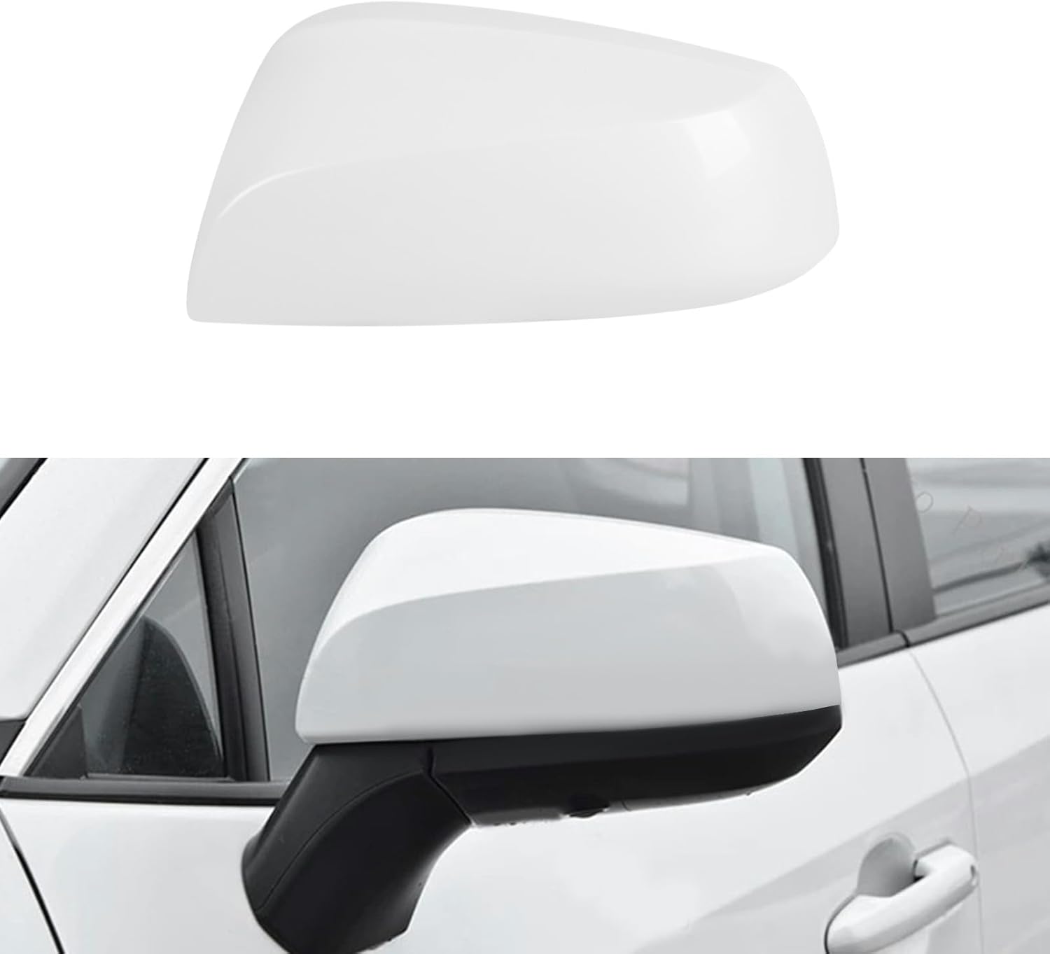 [Copy]Covelta Right Mirror Cover Caps Replace for 2019-2025 Toyota RAV4 LE & LE Hybrid Without Turn Signal(White)