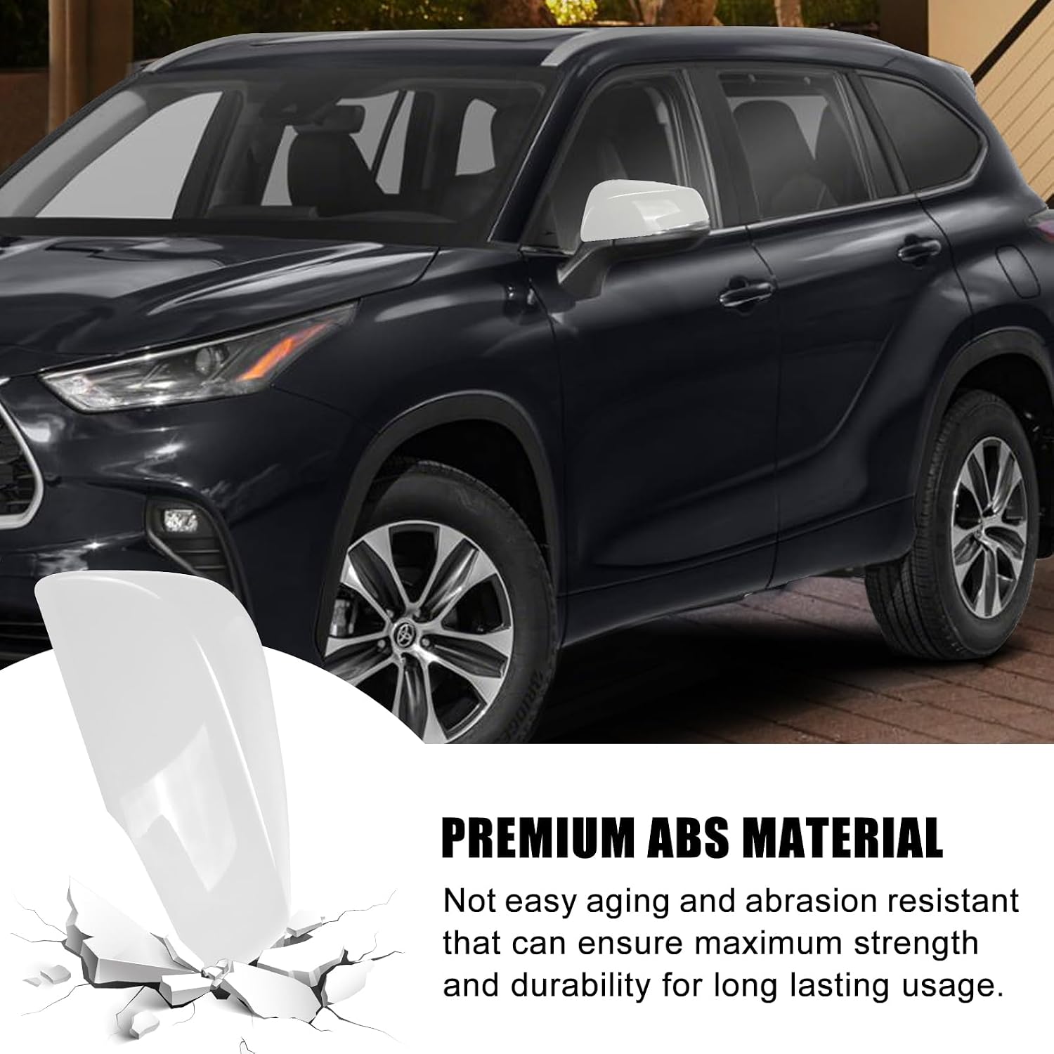 Covelta Left Mirror Cover Cap for 2020-2025 Toyota Highlander,2022-2025 Corolla Cross,2024-2025 Grand Highlander