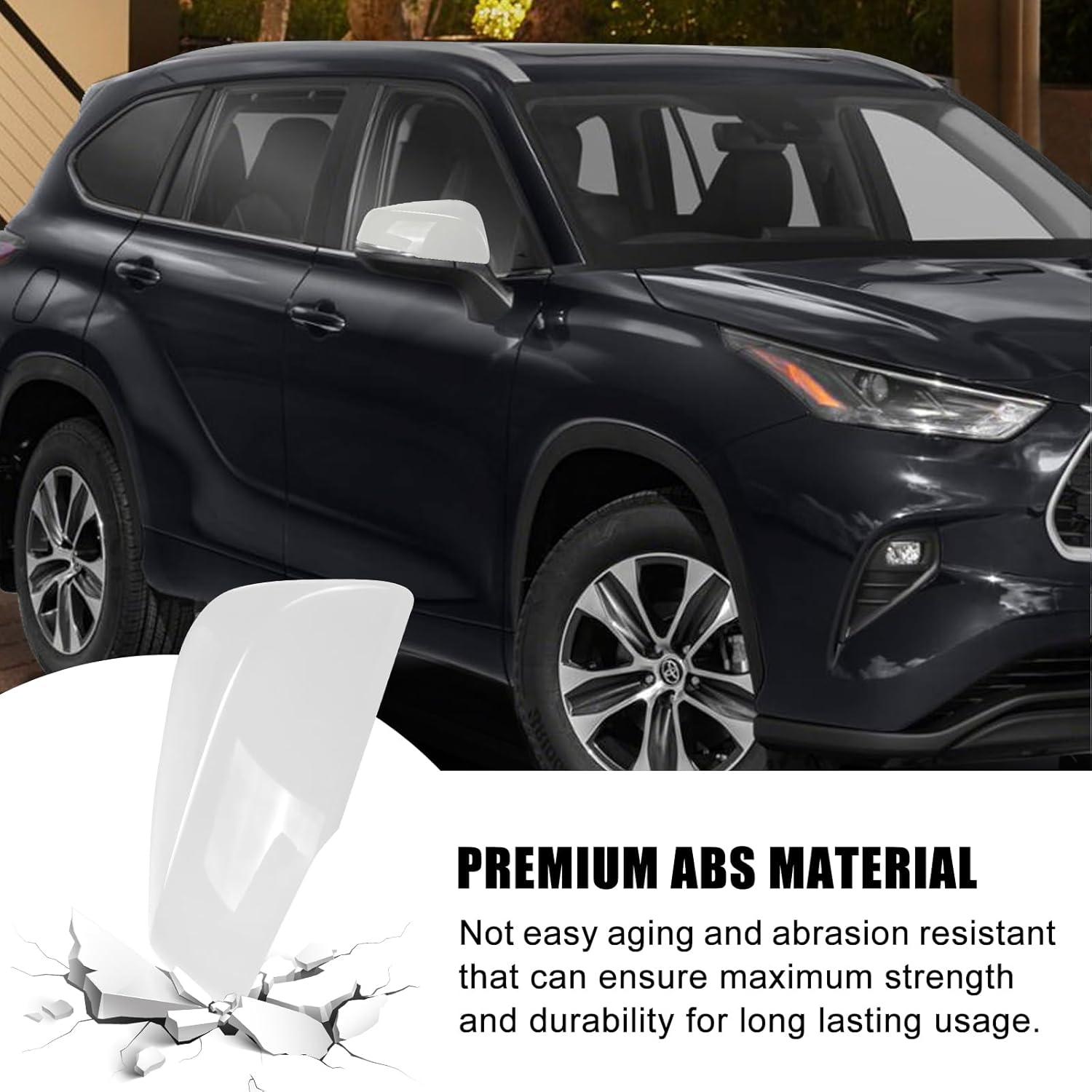 Covelta Right Mirror Cover Cap for 2020-2025 Toyota Highlander,2022-2025 Corolla Cross,2024-2025 Grand Highlander