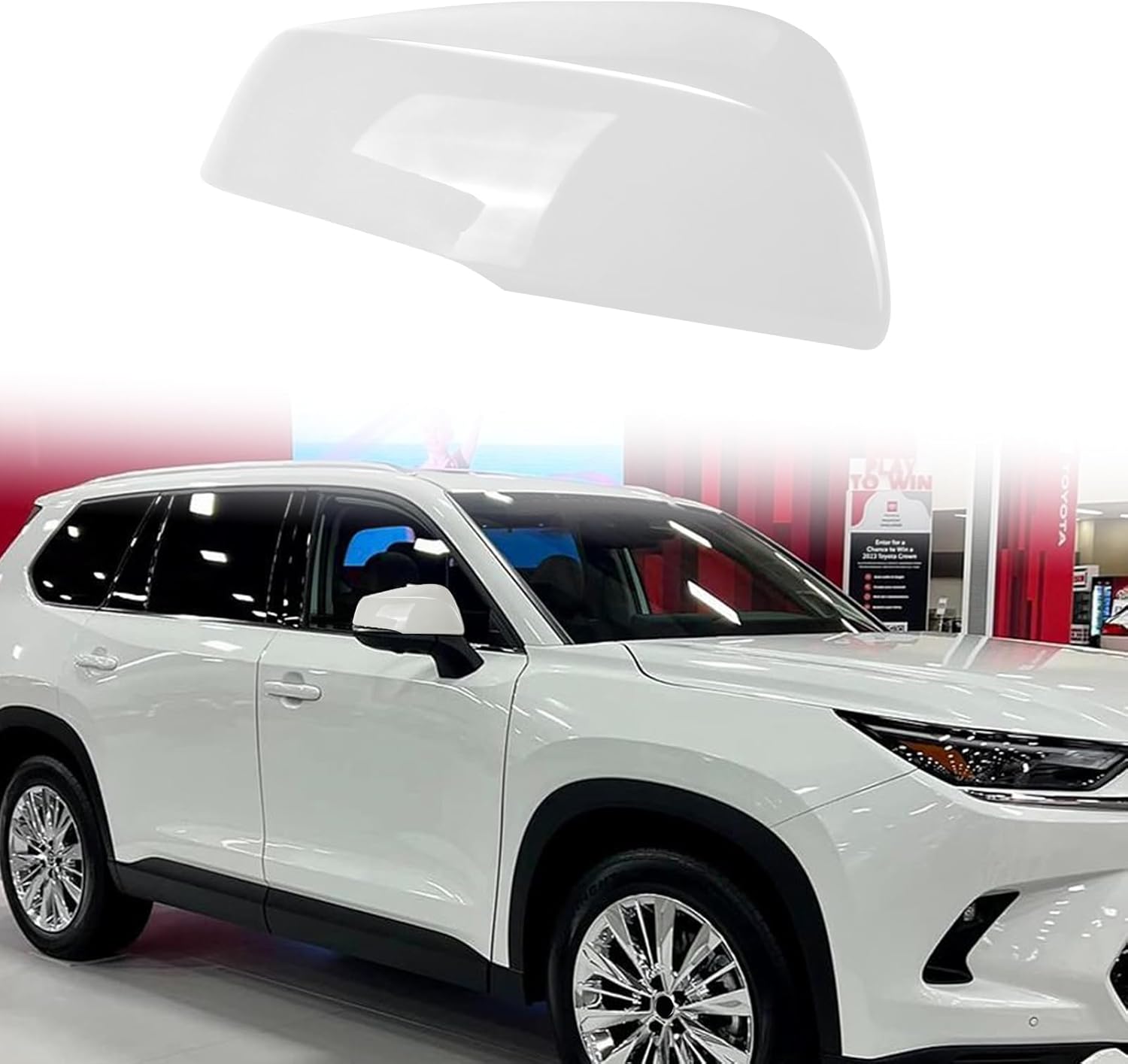 Covelta Right Mirror Cover Cap for 2020-2025 Toyota Highlander,2022-2025 Corolla Cross,2024-2025 Grand Highlander