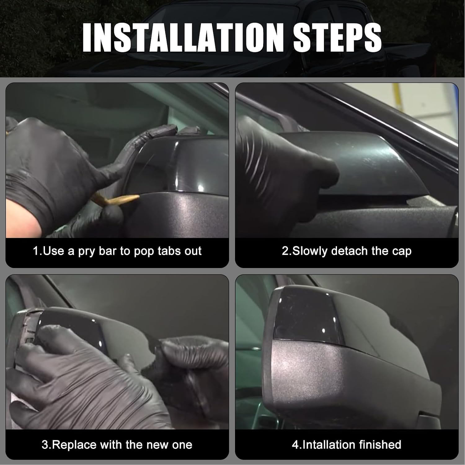 Covelta Mirror Cover Caps Replace for 2015-2022 Chevy Colorado & GMC Canyon