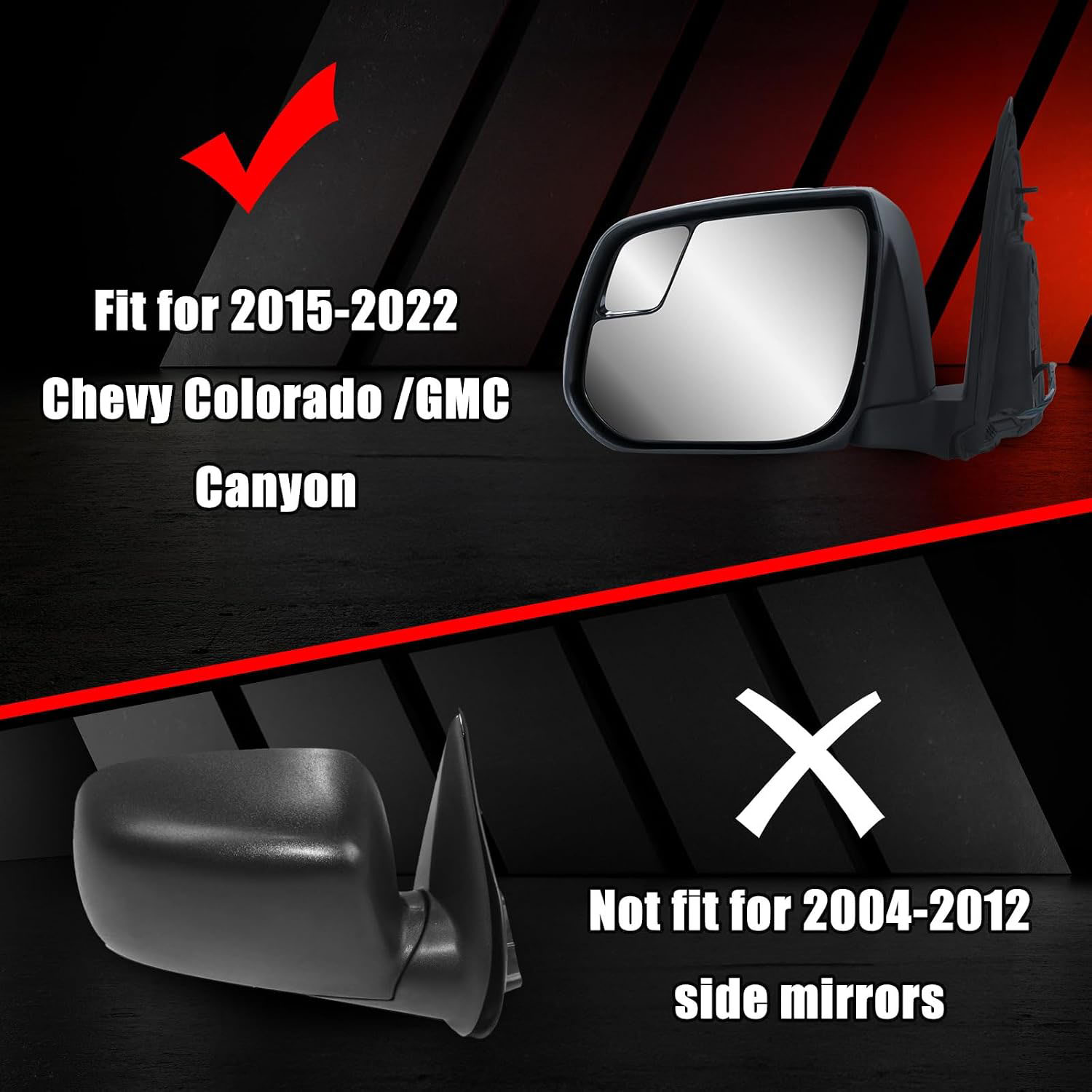Covelta Mirror Cover Caps Replace for 2015-2022 Chevy Colorado & GMC Canyon（White）