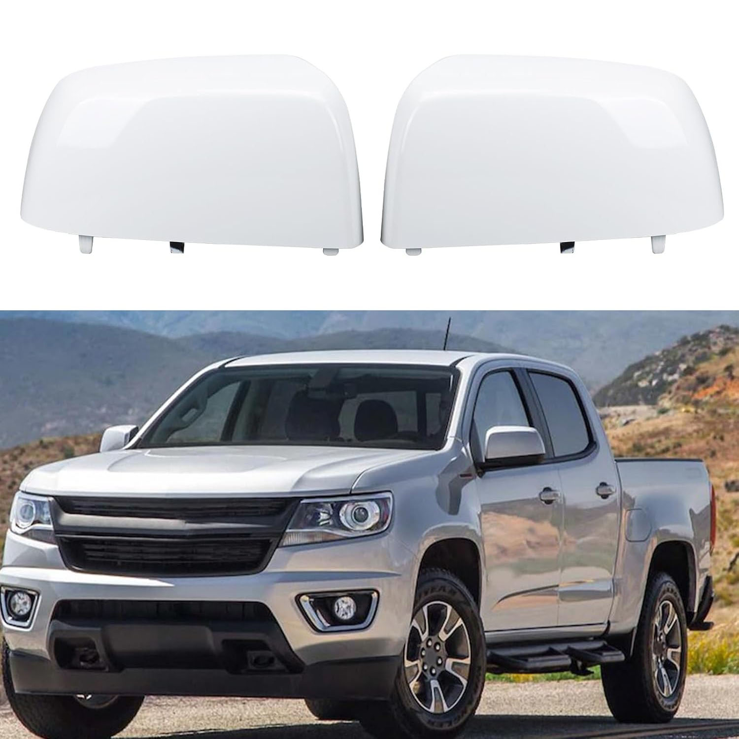 Covelta Mirror Cover Caps Replace for 2015-2022 Chevy Colorado & GMC Canyon（White）