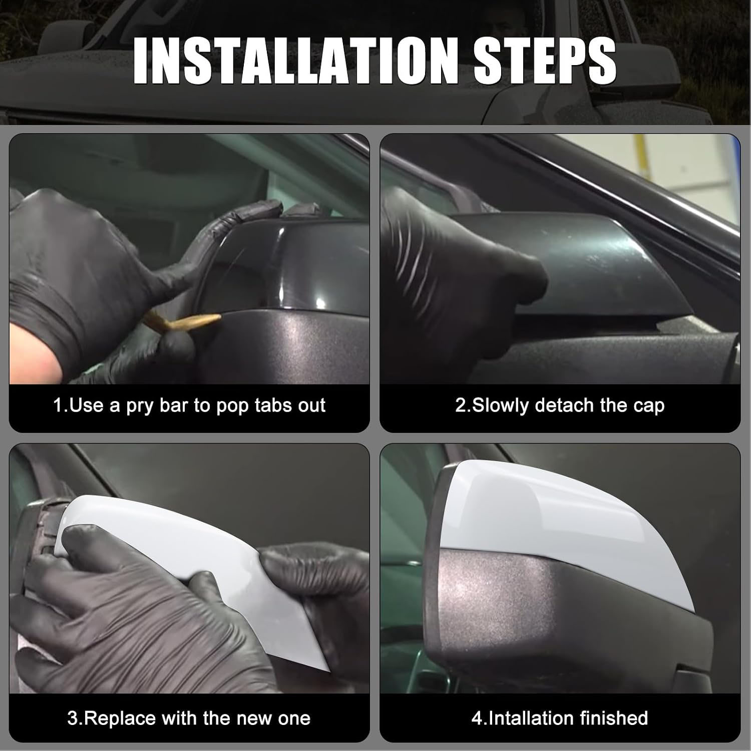 Covelta Mirror Cover Caps Replace for 2015-2022 Chevy Colorado & GMC Canyon（White）
