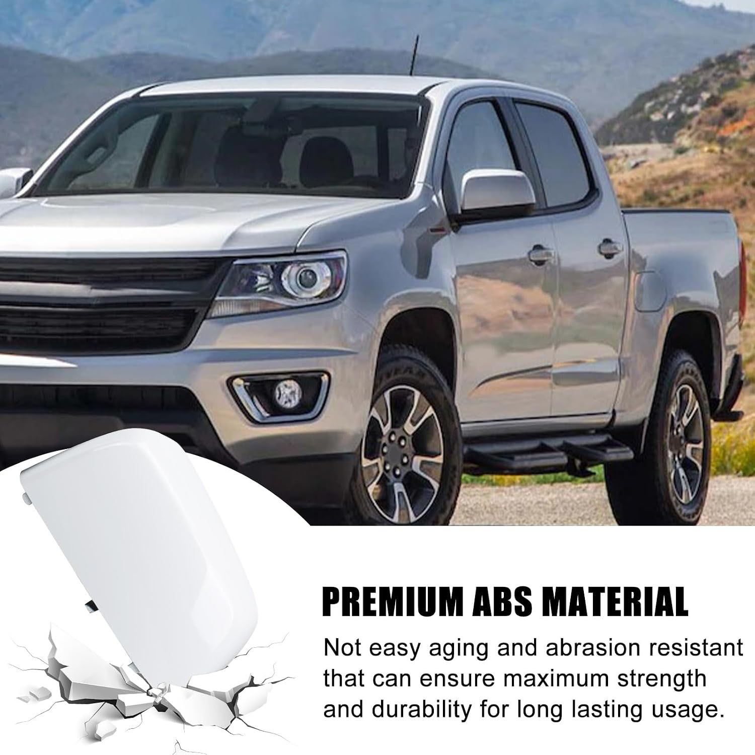 Covelta Mirror Cover Caps Replace for 2015-2022 Chevy Colorado & GMC Canyon（White）