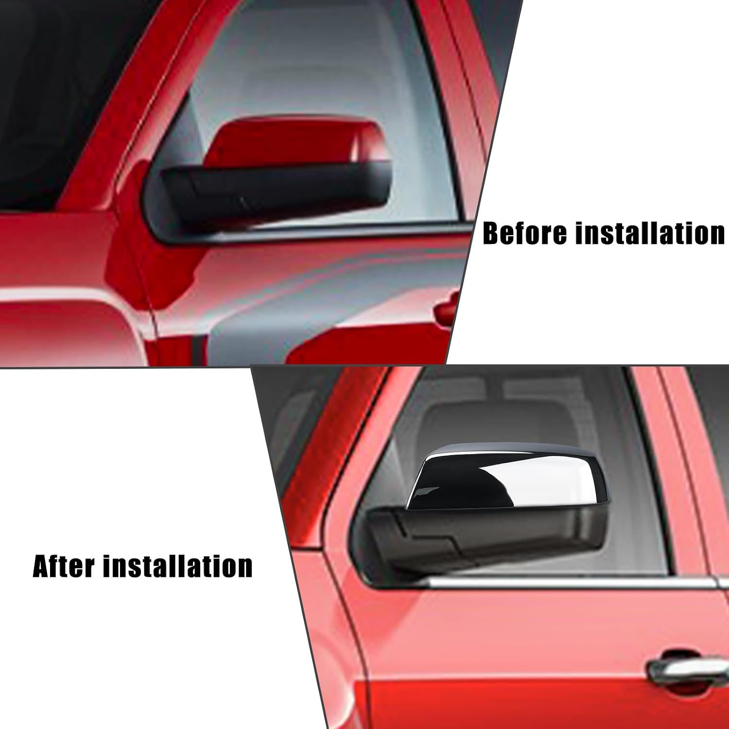 Covelta Top Half Mirror Cover Caps Replace for 2014-2018 Chevy Silverado 1500 & GMC Sierra 1500 , 2015-2019 2500HD 3500HD（Chrome）
