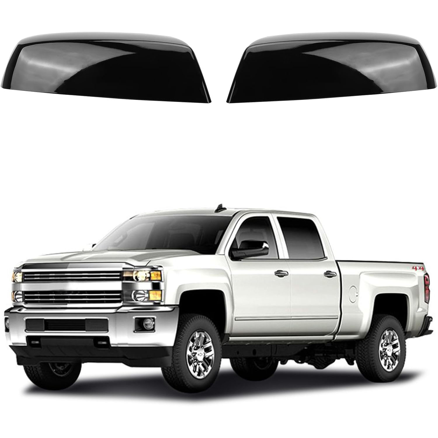 [Copy]Covelta Top Half Mirror Cover Caps Replace for 2014-2018 Chevy Silverado 1500 & GMC Sierra 1500 , 2015-2019 2500HD 3500HD（Black）