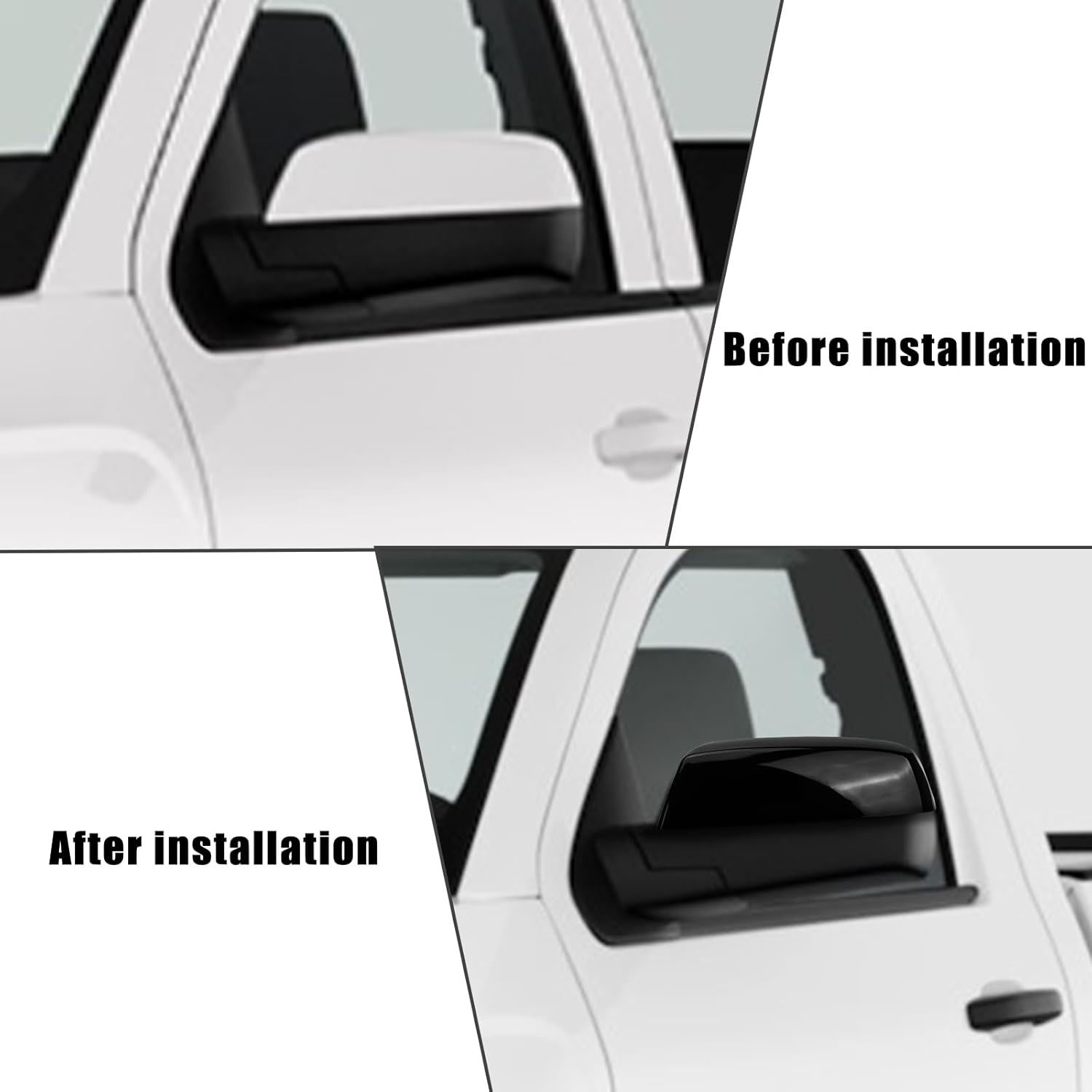 [Copy]Covelta Top Half Mirror Cover Caps Replace for 2014-2018 Chevy Silverado 1500 & GMC Sierra 1500 , 2015-2019 2500HD 3500HD（Black）