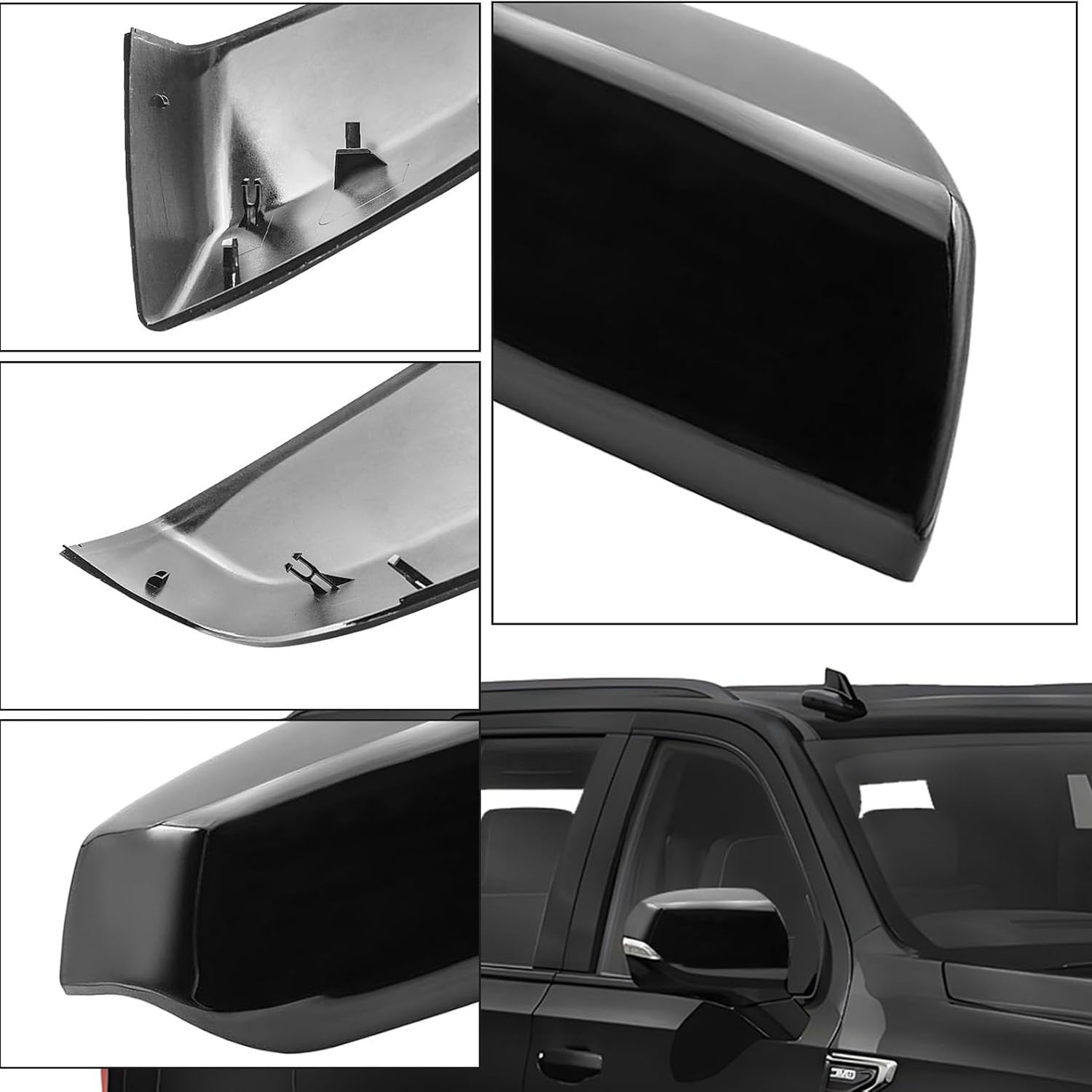 Covelta Mirror Cover Caps Replace for 2021-2025 Chevy Tahoe/Suburban, GMC Yukon/Yukon XL & Cadillac Escalade/ESV（Black）