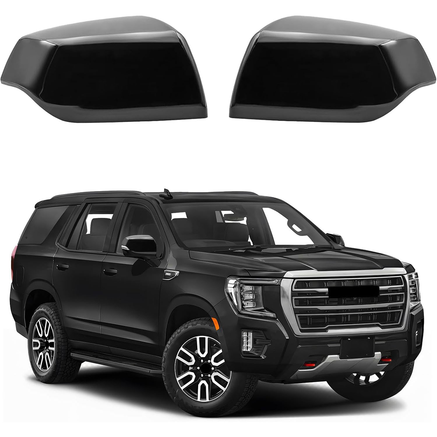 Covelta Mirror Cover Caps Replace for 2021-2025 Chevy Tahoe/Suburban, GMC Yukon/Yukon XL & Cadillac Escalade/ESV（Black）
