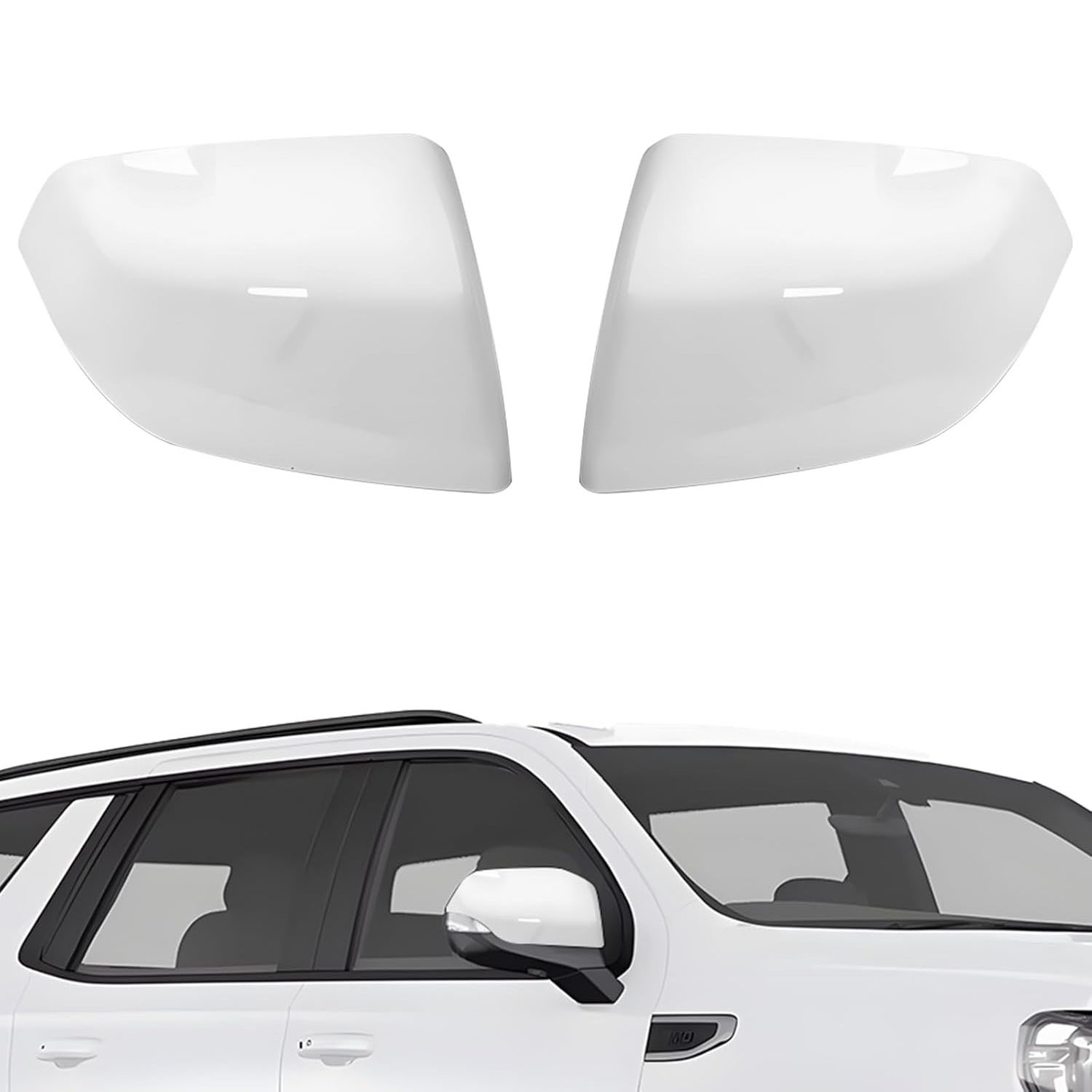 Covelta Mirror Cover Caps Replace for 2021-2025 Chevy Tahoe/Suburban, GMC Yukon/Yukon XL & Cadillac Escalade/ESV（White）