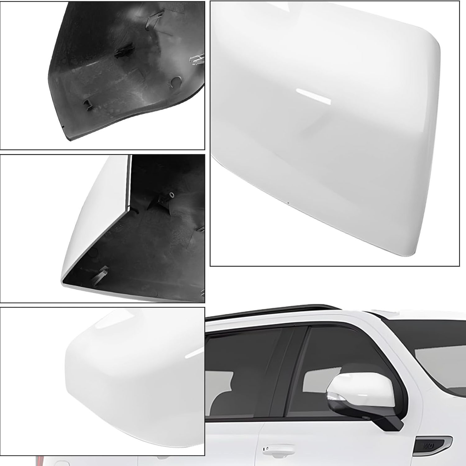 Covelta Mirror Cover Caps Replace for 2021-2025 Chevy Tahoe/Suburban, GMC Yukon/Yukon XL & Cadillac Escalade/ESV（White）