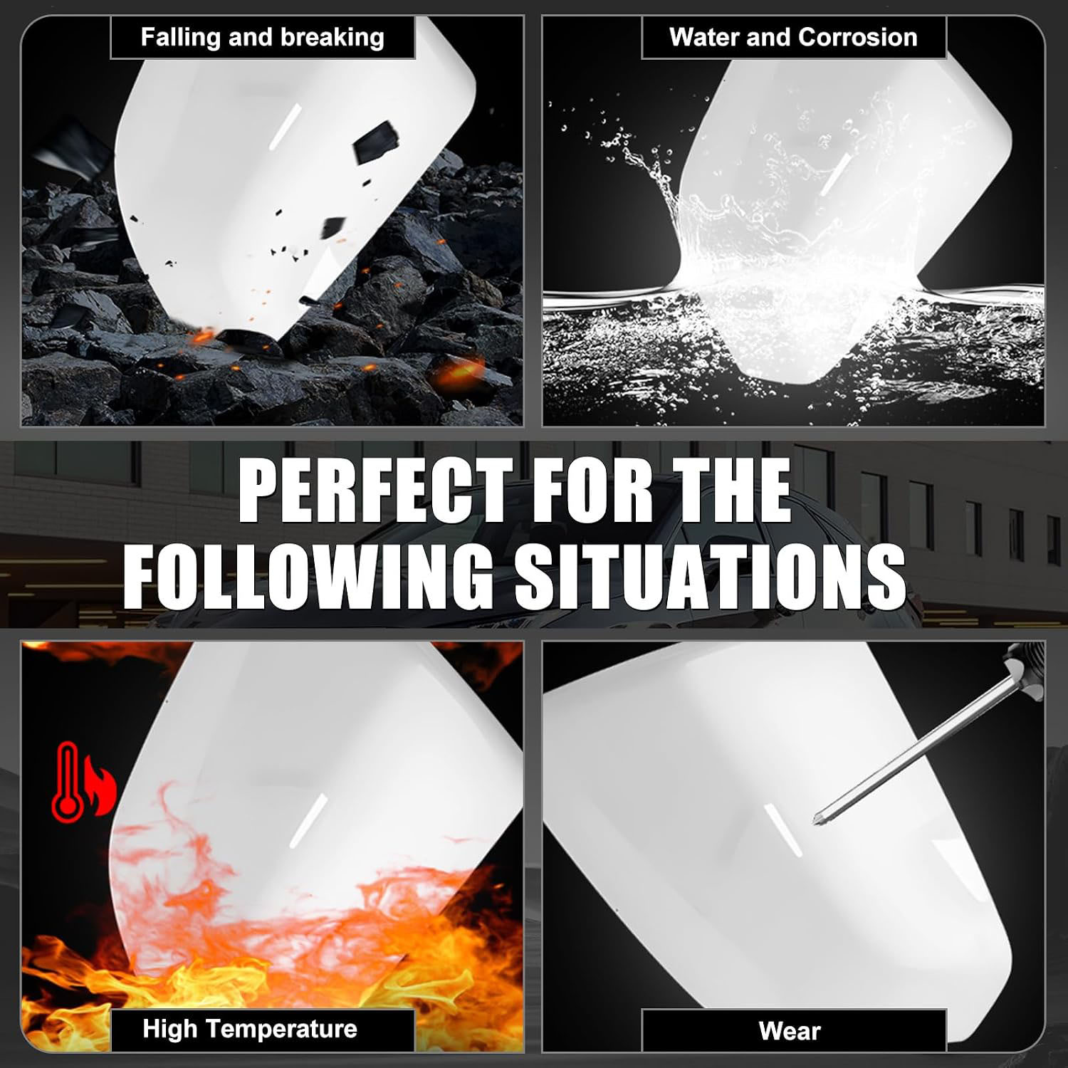 Covelta Mirror Cover Caps Replace for 2021-2025 Chevy Tahoe/Suburban, GMC Yukon/Yukon XL & Cadillac Escalade/ESV（White）