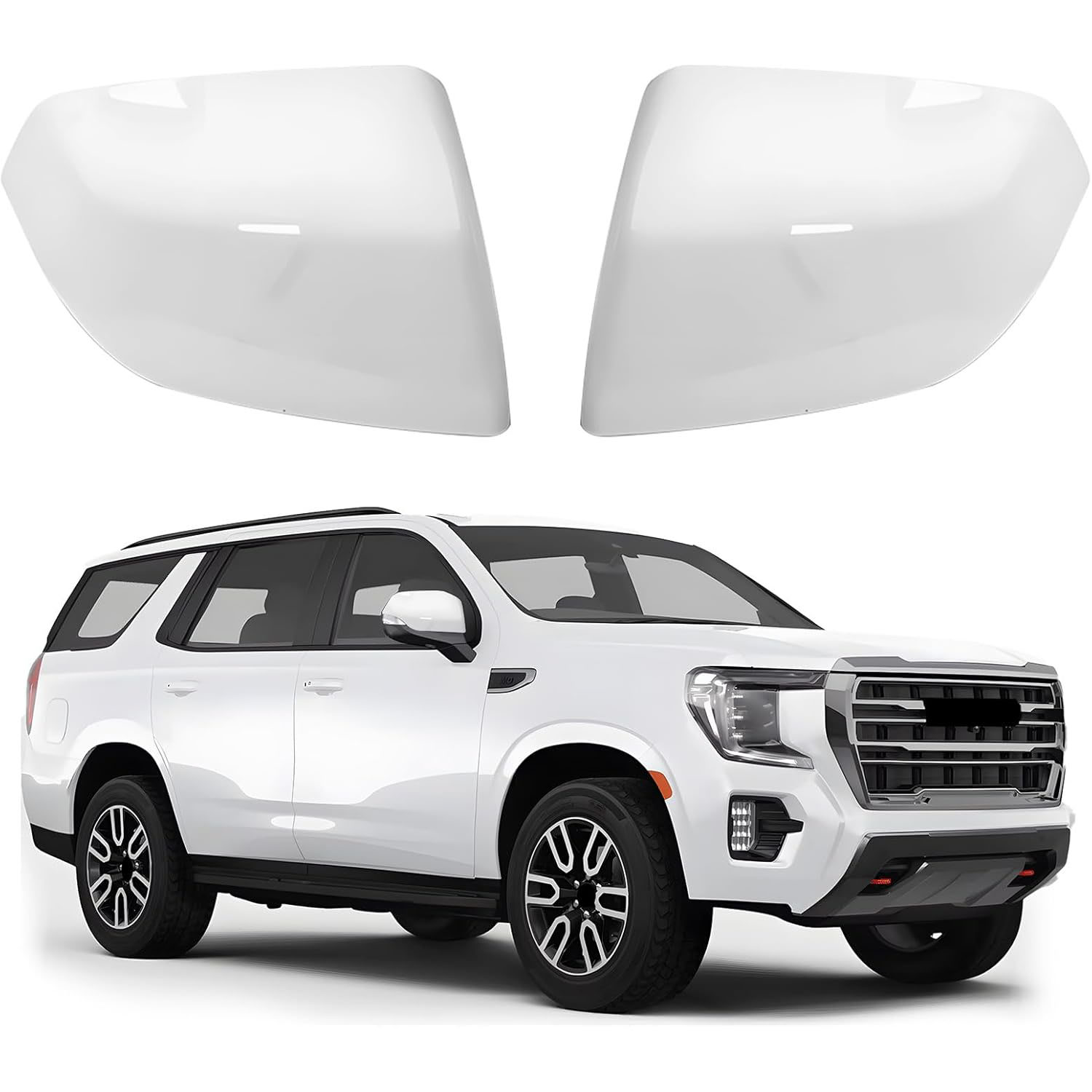 Covelta Mirror Cover Caps Replace for 2021-2025 Chevy Tahoe/Suburban, GMC Yukon/Yukon XL & Cadillac Escalade/ESV（White）