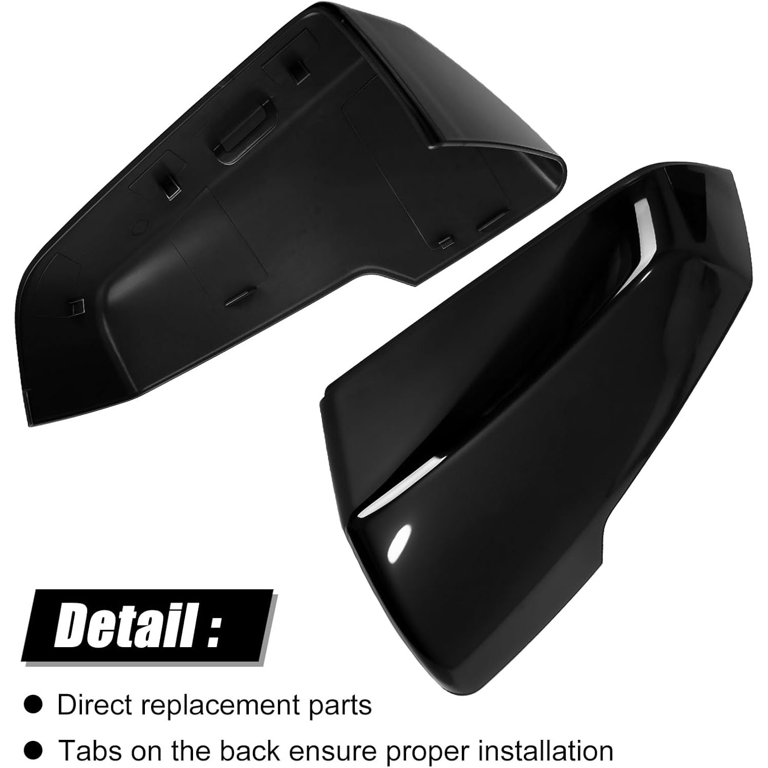 Covelta Left Mirror Cover Cap Replace for 2018-2024 Chevy Traverse & 2020-2023 GMC Acadia (Black)