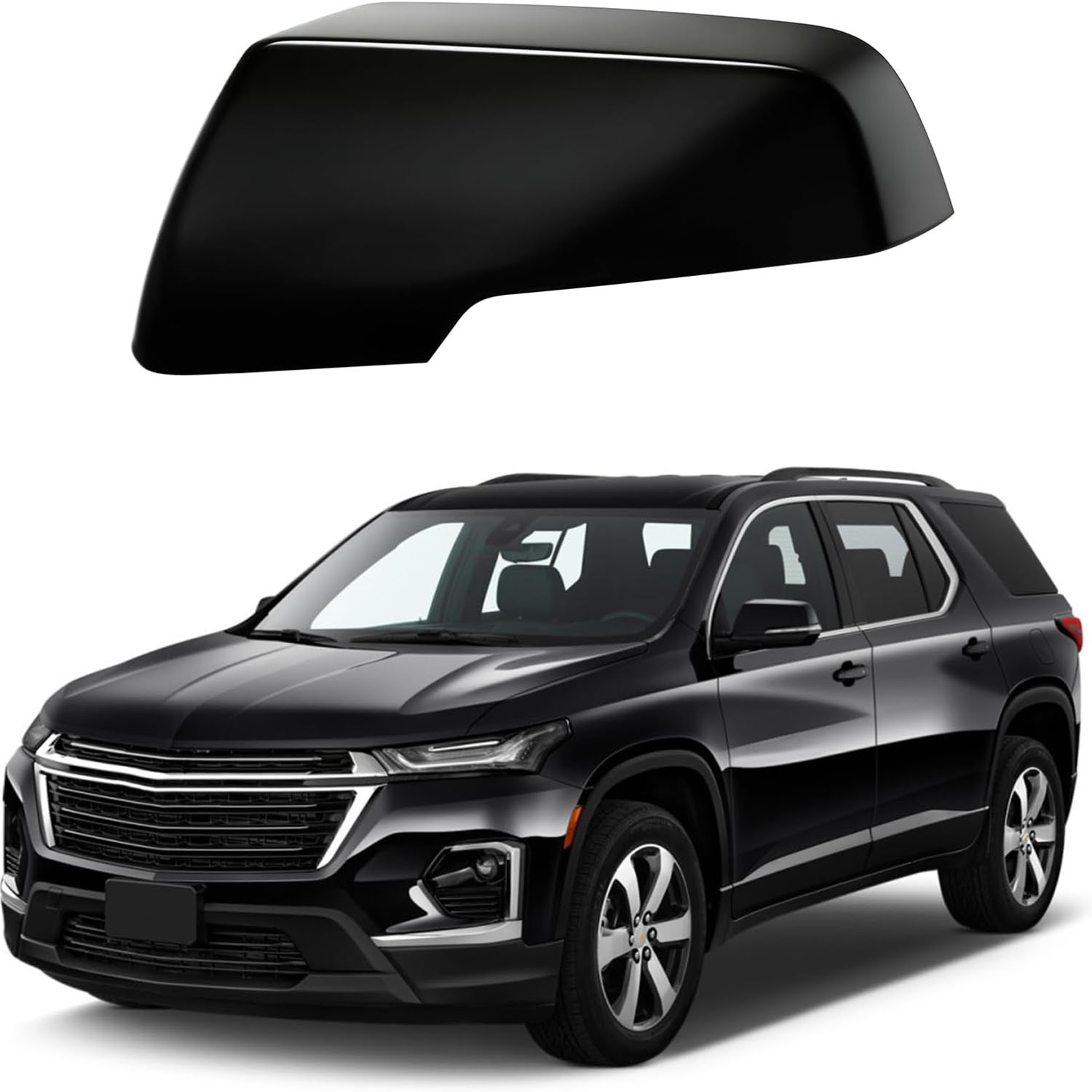 Covelta Left Mirror Cover Cap Replace for 2018-2024 Chevy Traverse & 2020-2023 GMC Acadia (Black)