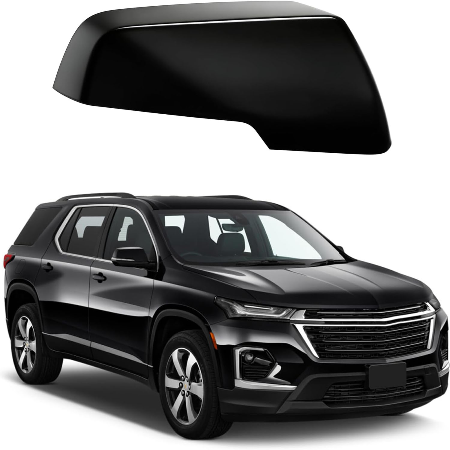 Covelta Right Mirror Cover Cap Replace for 2018-2024 Chevy Traverse & 2020-2023 GMC Acadia (Black)