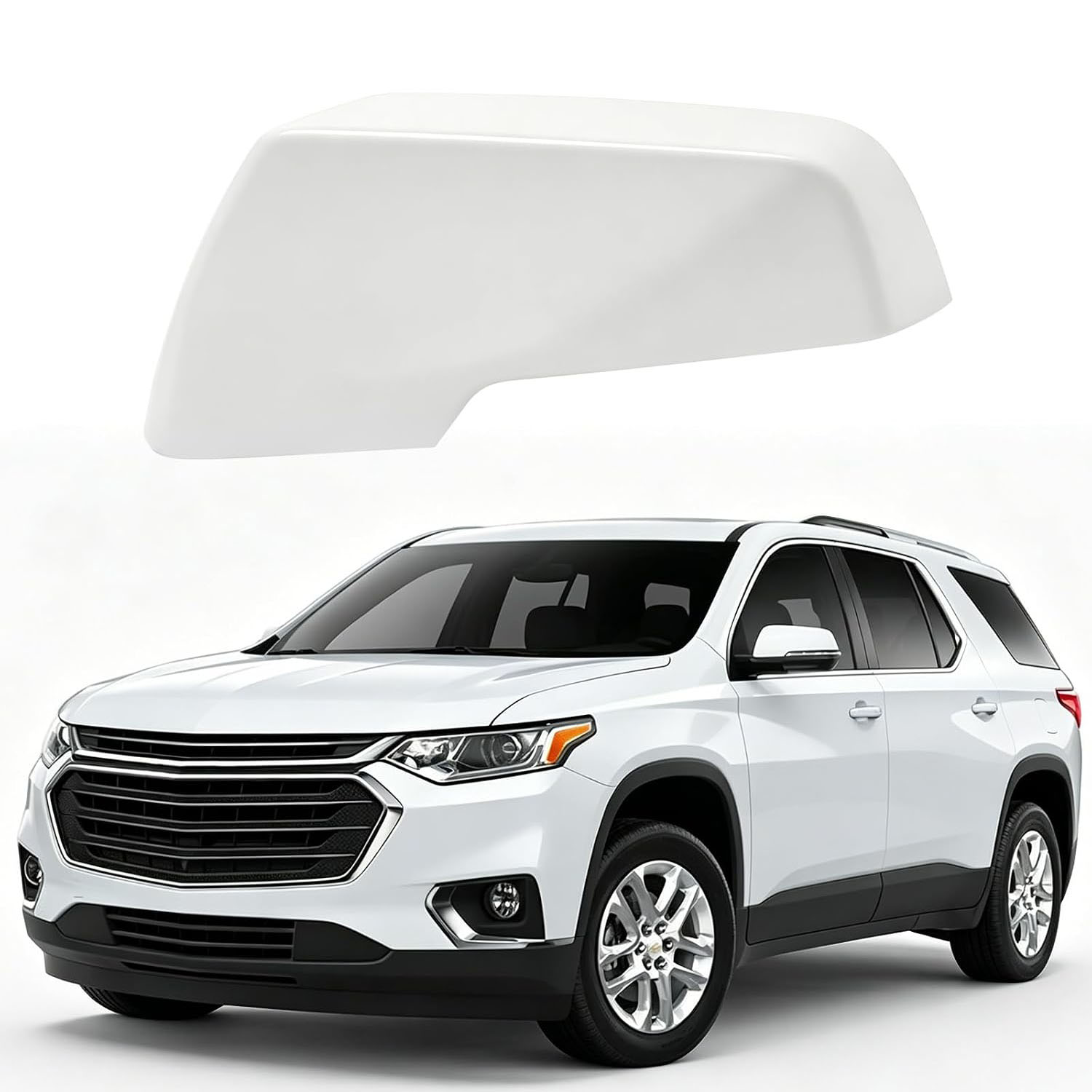Covelta Left Mirror Cover Replace for 2018-2024 Chevy Traverse & 2020-2023 GMC Acadia (White)