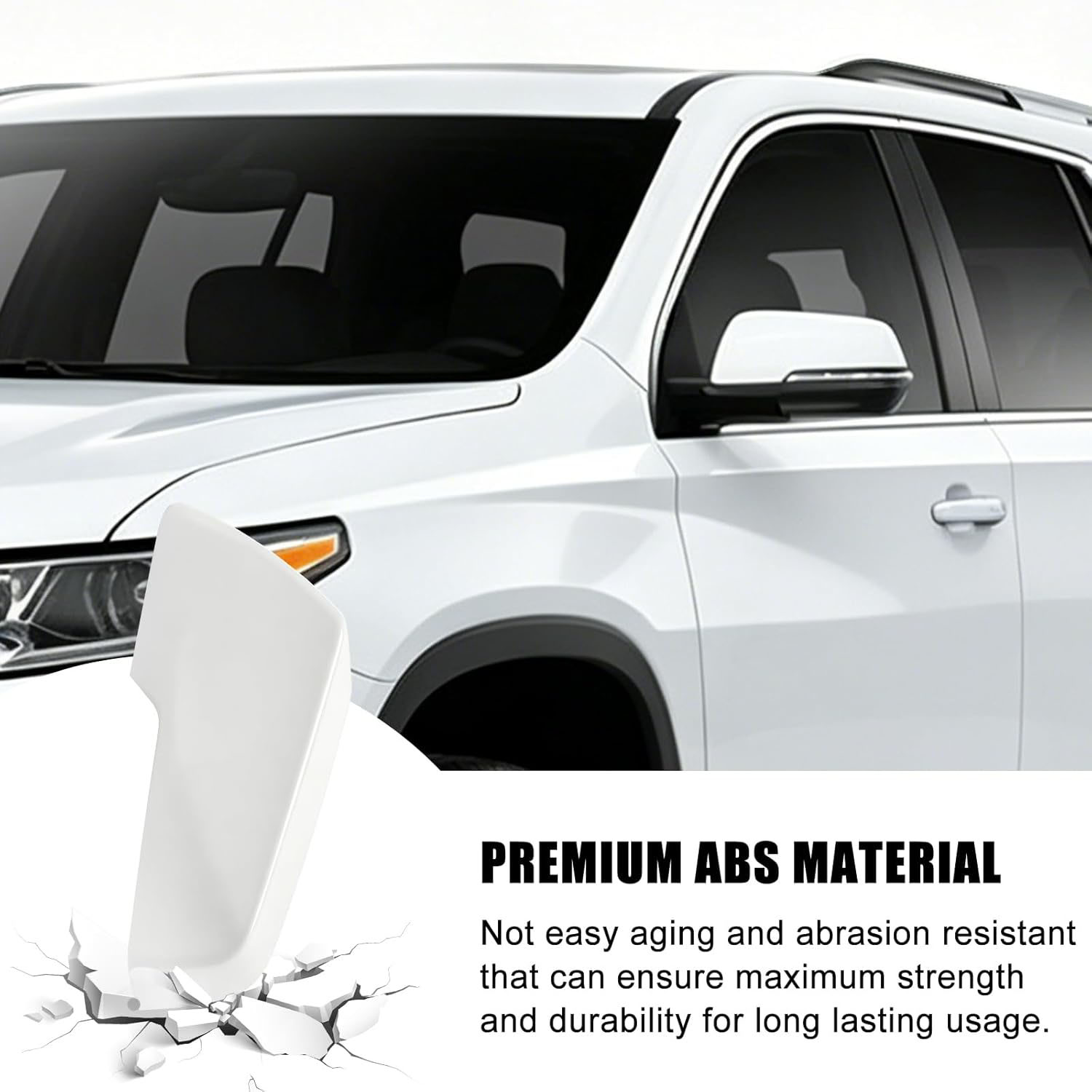 Covelta Left Mirror Cover Replace for 2018-2024 Chevy Traverse & 2020-2023 GMC Acadia (White)