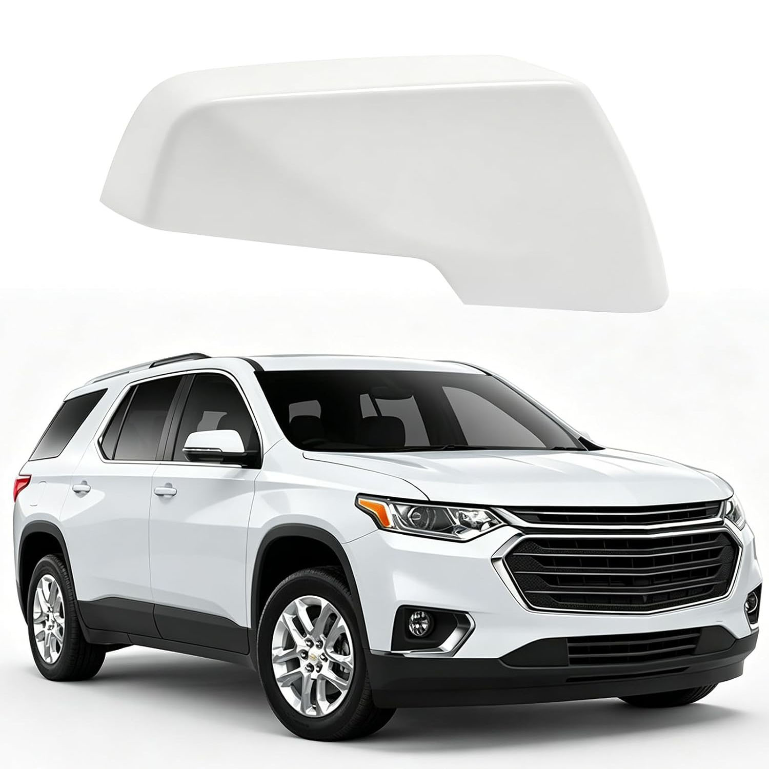 Covelta Right Mirror Cover Replace for 2018-2024 Chevy Traverse & 2020-2023 GMC Acadia (White)