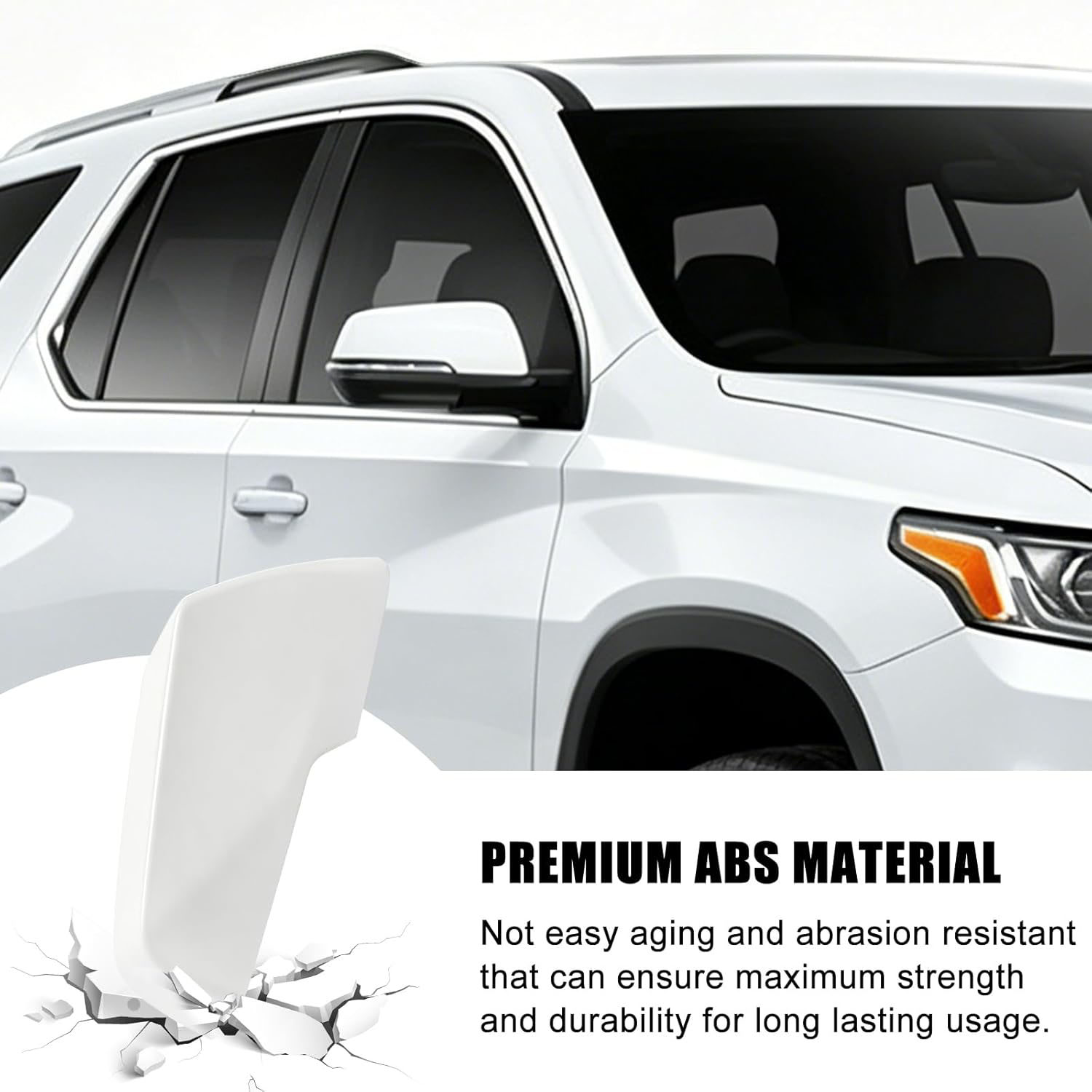 Covelta Right Mirror Cover Replace for 2018-2024 Chevy Traverse & 2020-2023 GMC Acadia (White)