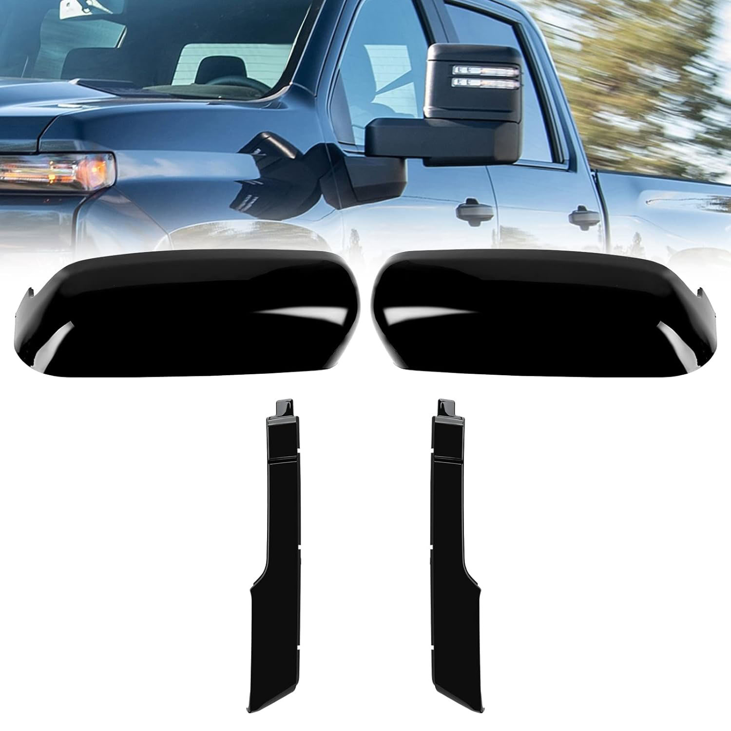 Covelta Mirror Cover Caps Replace for 2020-2025 Chevy Silverado/GMC Sierra 2500HD 3500HD
