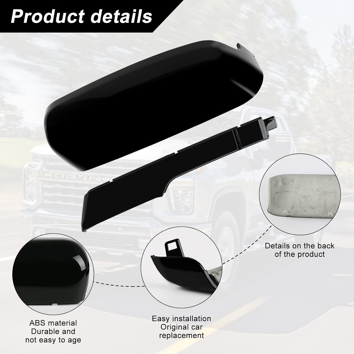 Covelta Mirror Cover Caps Replace for 2020-2025 Chevy Silverado/GMC Sierra 2500HD 3500HD
