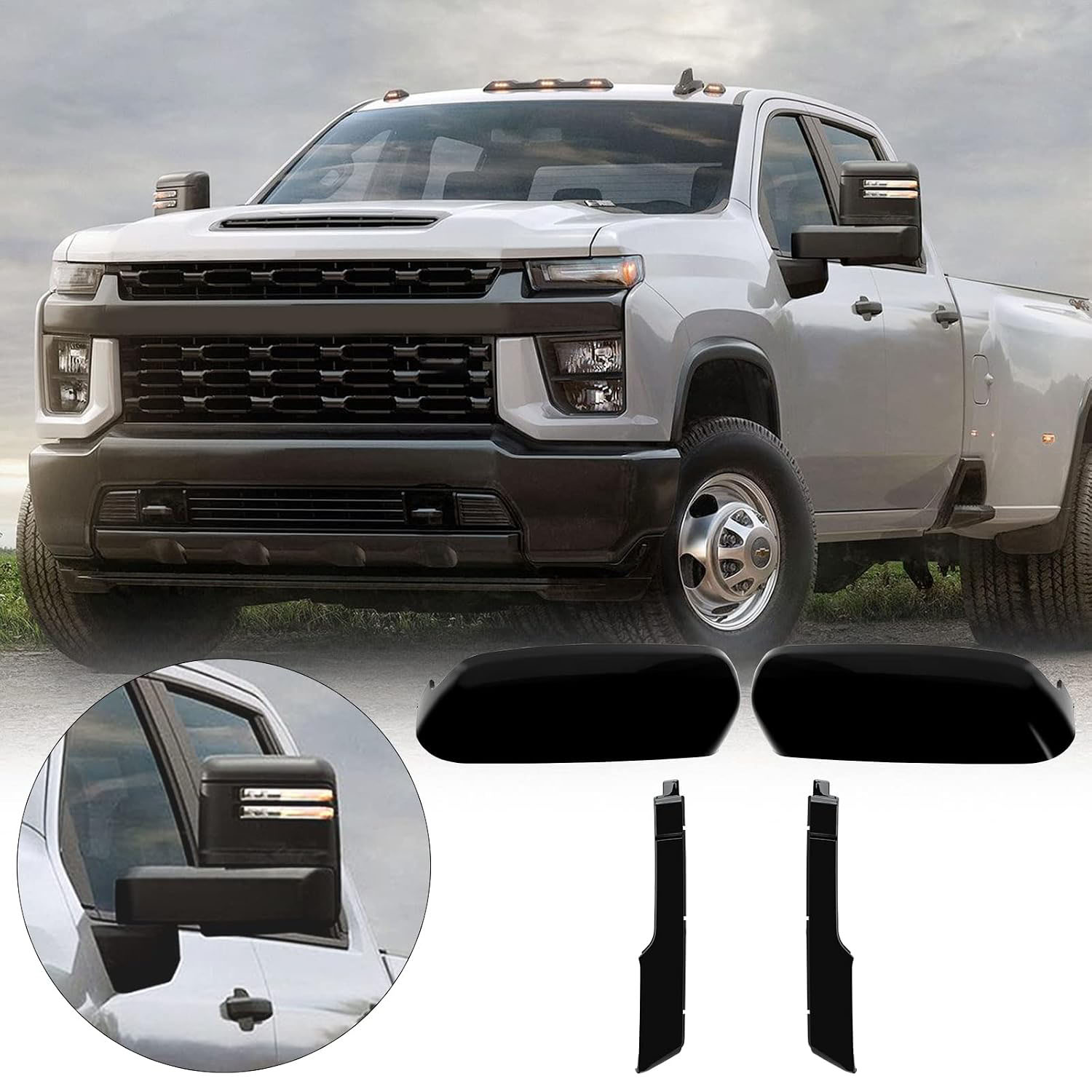 Covelta Mirror Cover Caps Replace for 2020-2025 Chevy Silverado/GMC Sierra 2500HD 3500HD