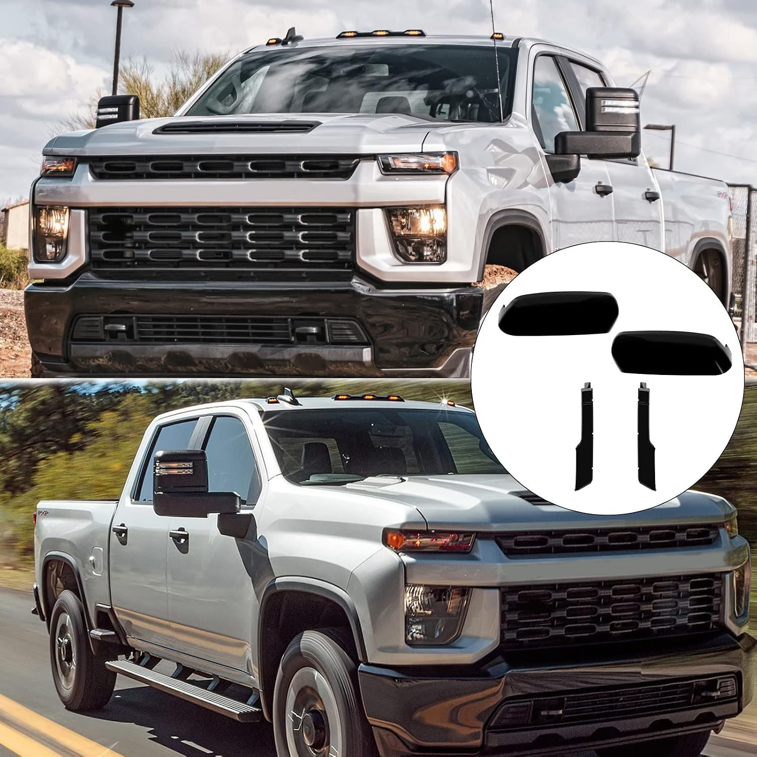 Covelta Mirror Cover Caps Replace for 2020-2025 Chevy Silverado/GMC Sierra 2500HD 3500HD