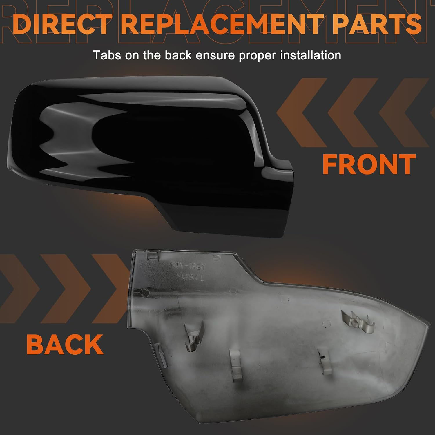Covelta Mirror Cover Caps Replace for 2019-2025 Dodge Ram 1500 with Turn Signal(Black)