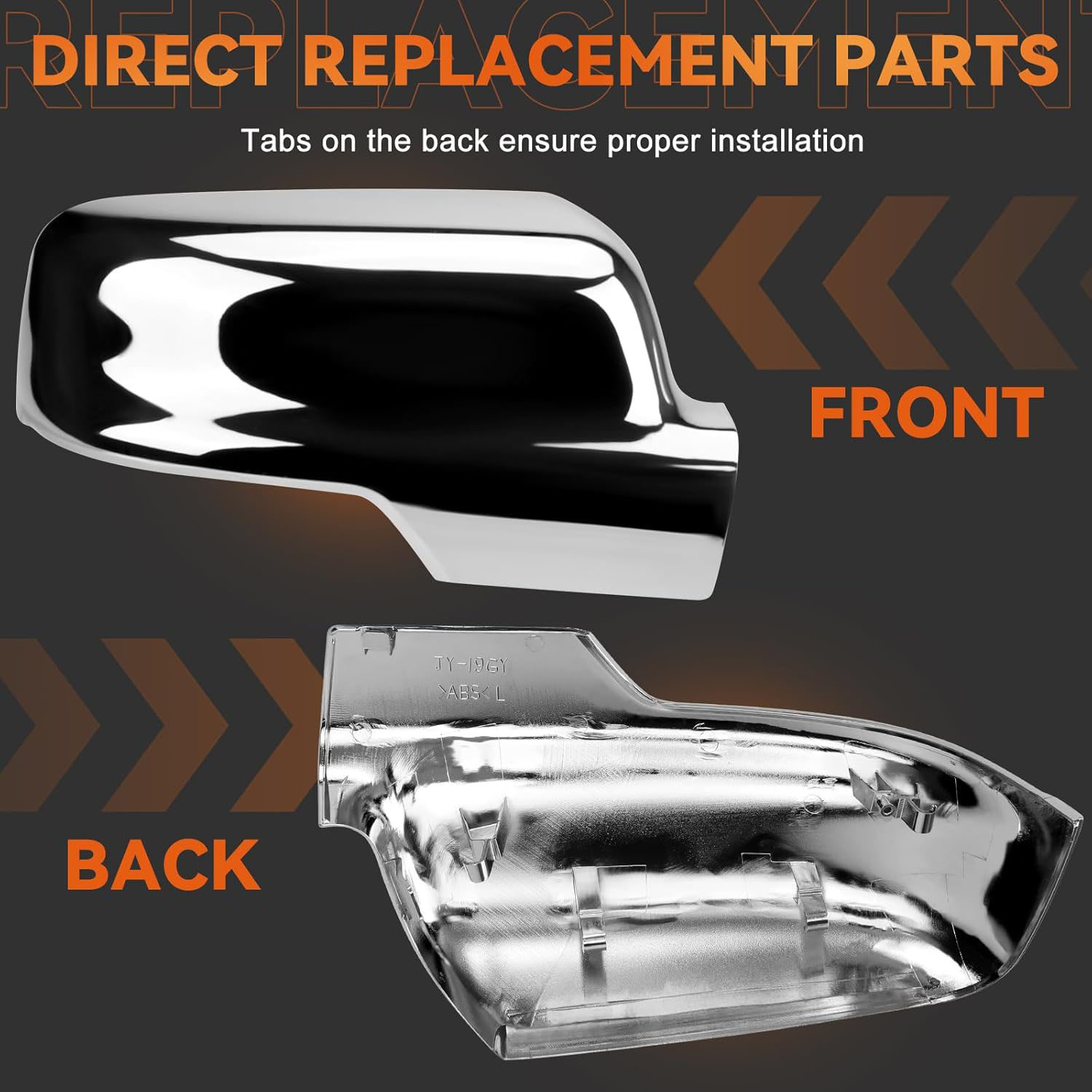 Covelta Mirror Cover Caps Replace for 2019-2025 Dodge Ram 1500 with Turn Signal(Chrome)