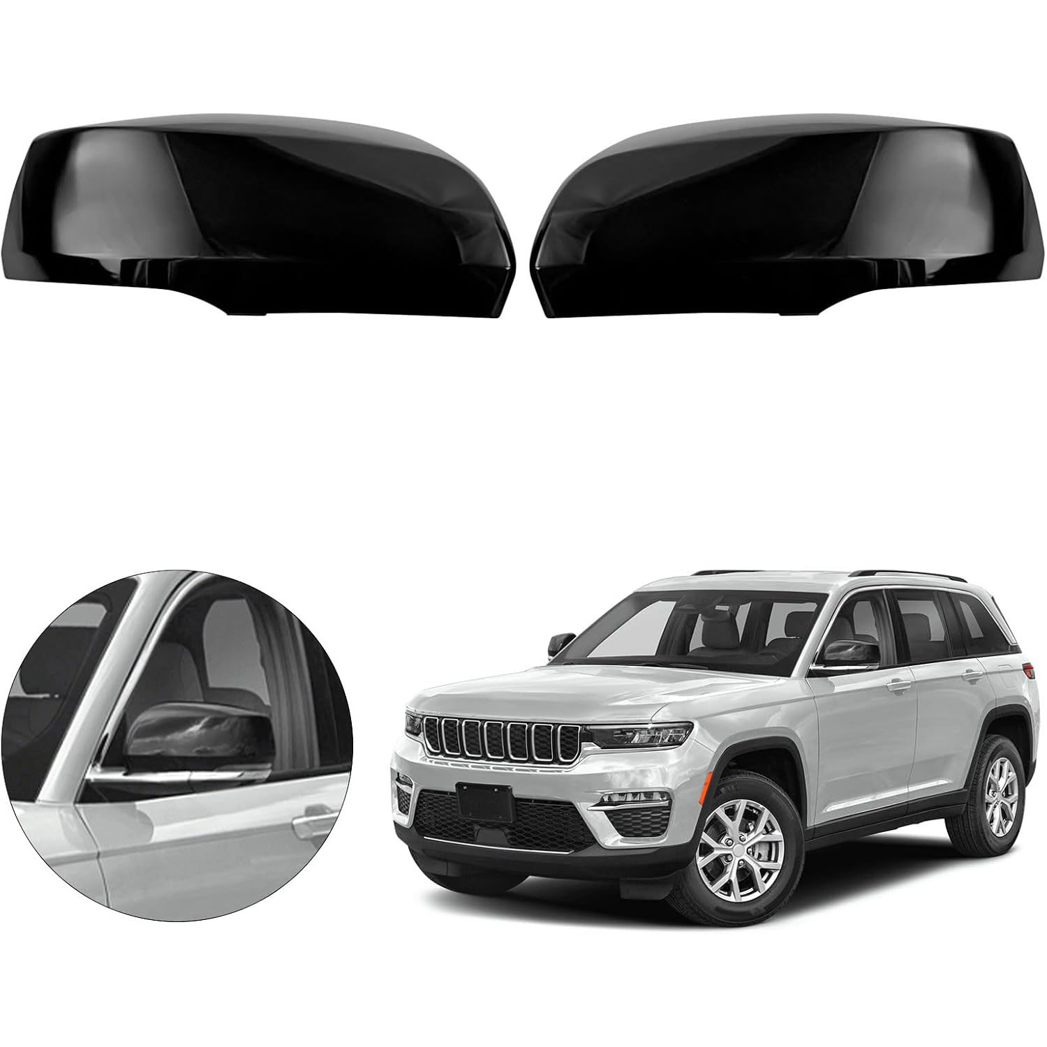 Covelta Mirror Cover Caps Replace for 2022-2025 Jeep Grand Cherokee with Turn Signal