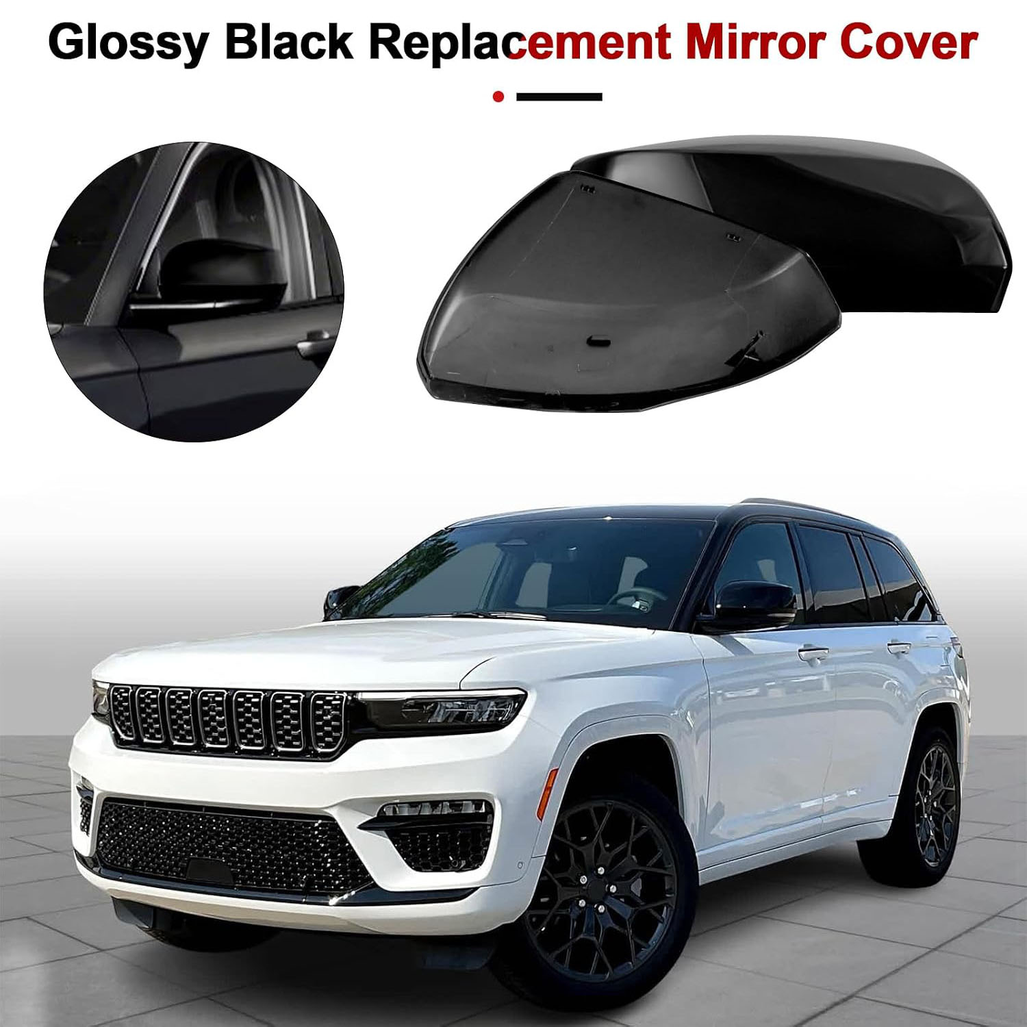Covelta Mirror Cover Caps Replace for 2022-2025 Jeep Grand Cherokee with Turn Signal
