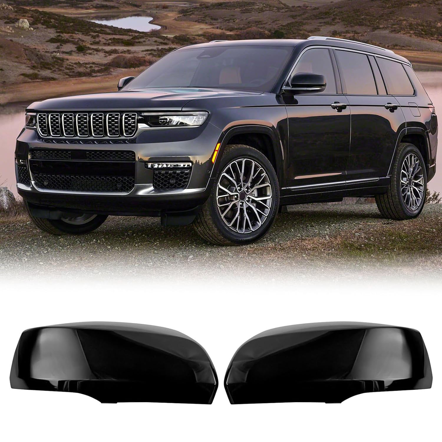 Covelta Mirror Cover Caps Replace for 2022-2025 Jeep Grand Cherokee with Turn Signal