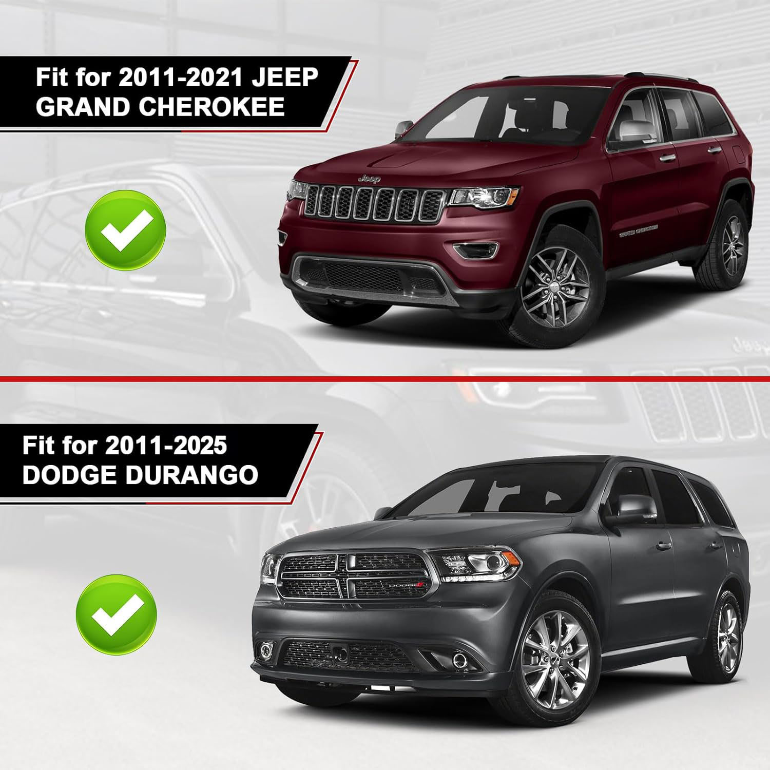 Covelta Mirror Cover Caps Replace for 2011-2021 Jeep Grand Cherokee WK2 / 2011-2024 Dodge Durango（Black）
