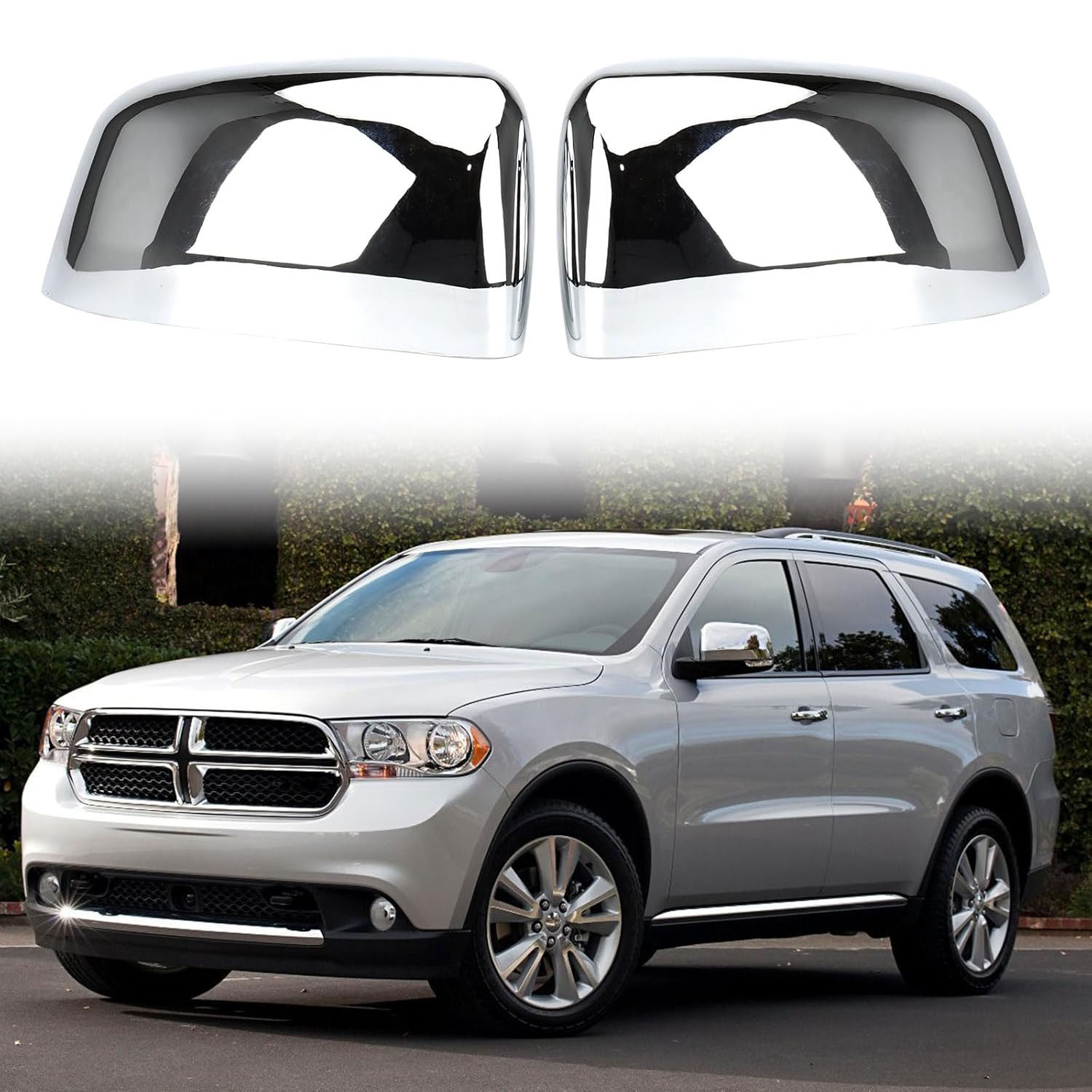 [Copy]Covelta Mirror Cover Caps Replace for 2011-2021 Jeep Grand Cherokee WK2 / 2011-2024 Dodge Durango（Chrome）