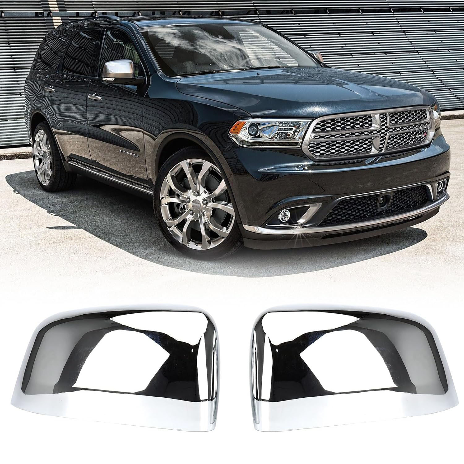 [Copy]Covelta Mirror Cover Caps Replace for 2011-2021 Jeep Grand Cherokee WK2 / 2011-2024 Dodge Durango（Chrome）