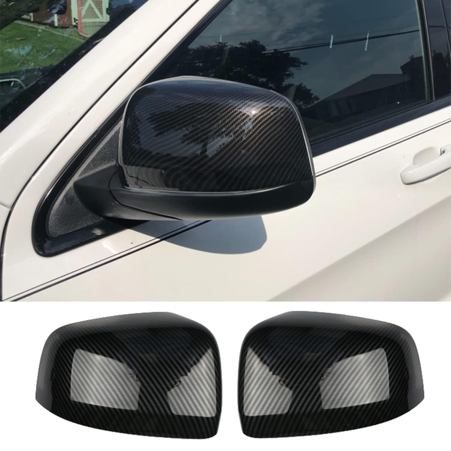 [Copy][Copy]Covelta Mirror Cover Caps Replace for 2011-2021 Jeep Grand Cherokee WK2 / 2011-2024 Dodge Durango（Carbon Fiber）