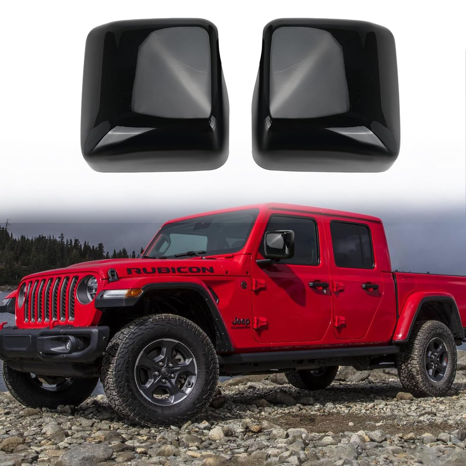 Covelta Mirror Cover Caps Replace for 2018-2025 Jeep Wrangler JL/2020-2025 Gladiator JT(Black)